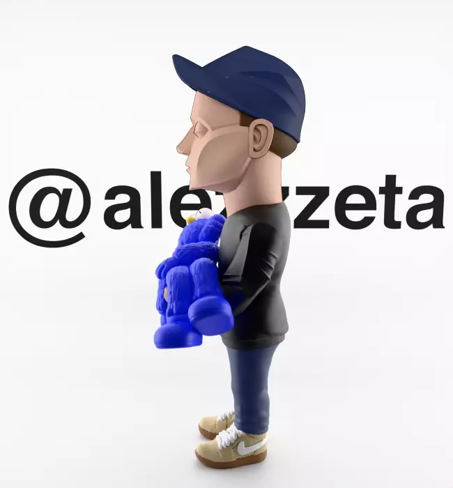 Kaws Authors Brian Donnelly Textured Low-poly 3D model_10