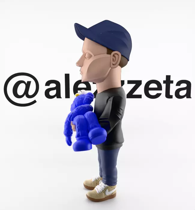 Kaws Authors Brian Donnelly Textured Low-poly 3D model_9