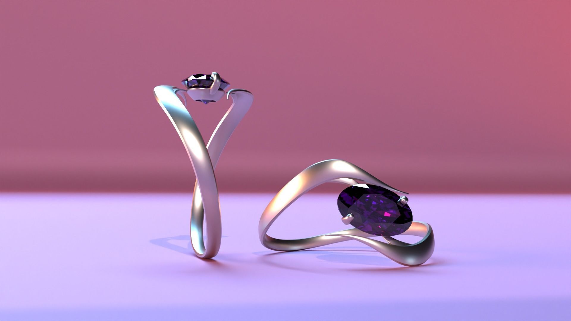 Twist Ring Low-poly 3D model_4