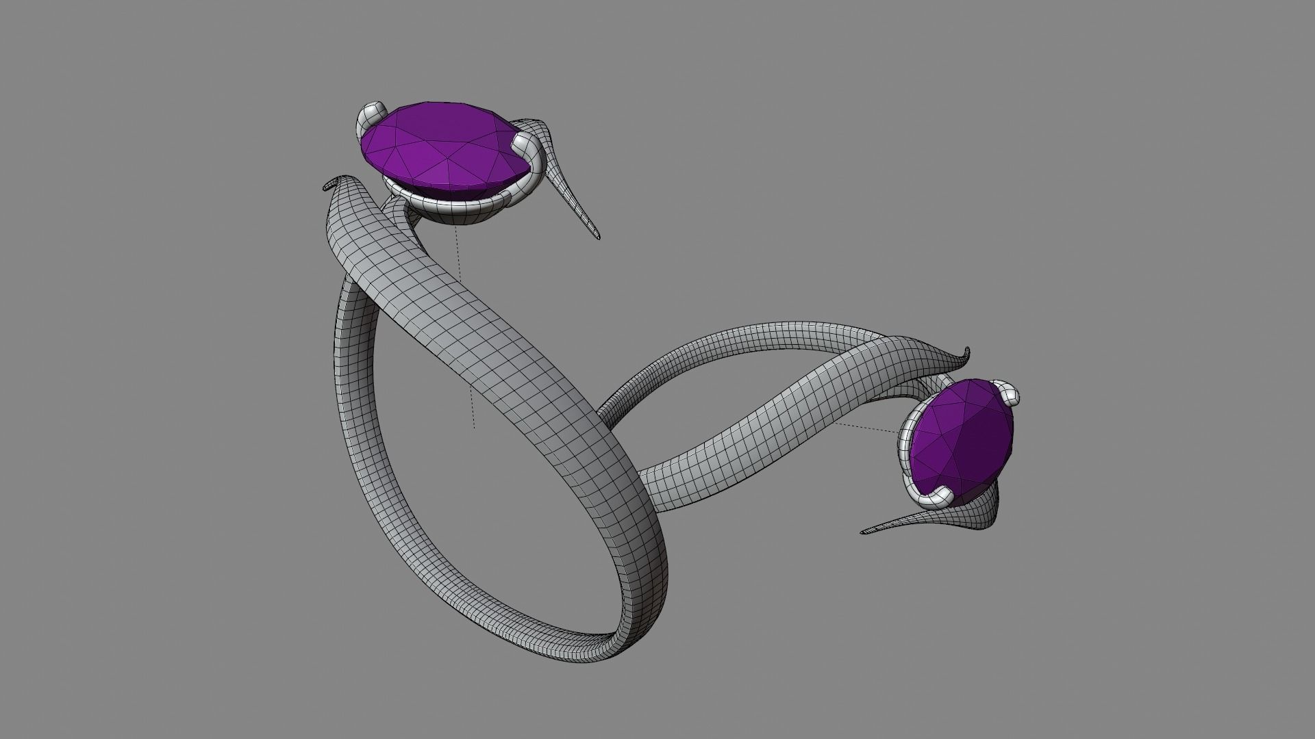 Twist Ring Low-poly 3D model_5
