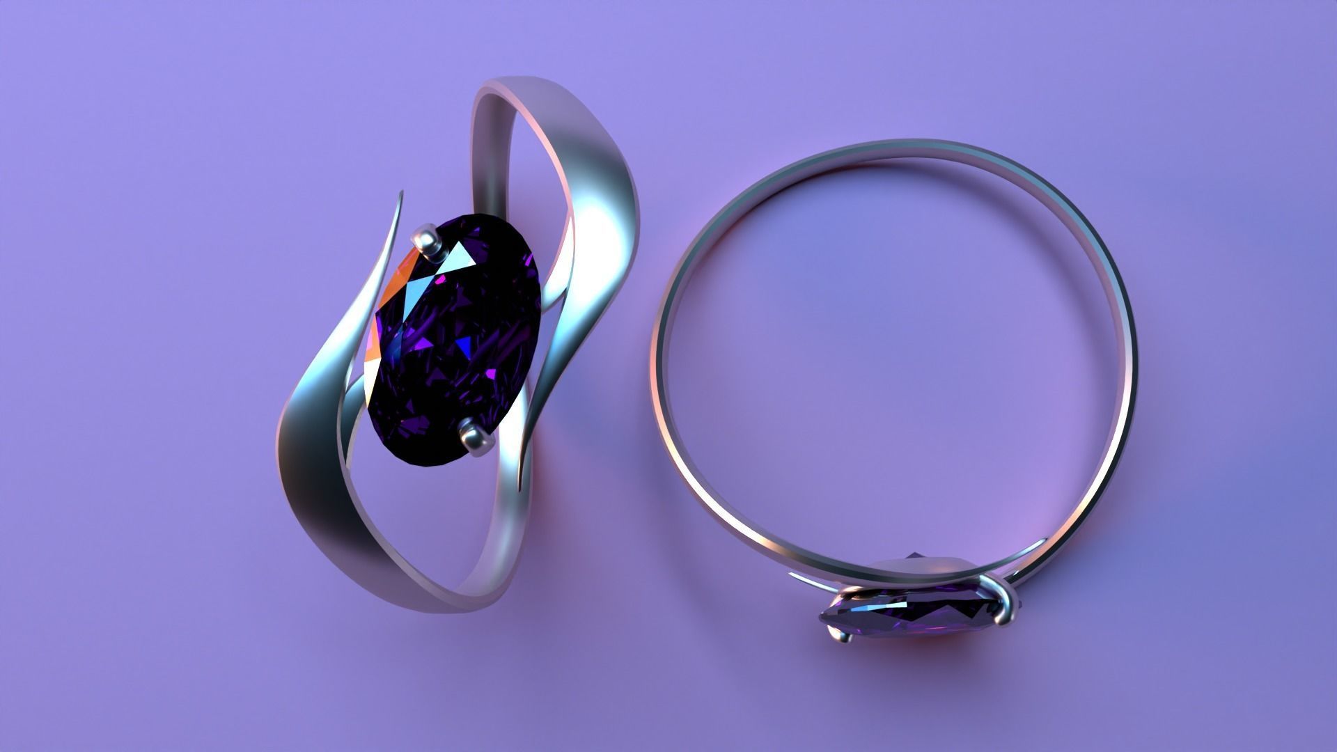 Twist Ring Low-poly 3D model_2