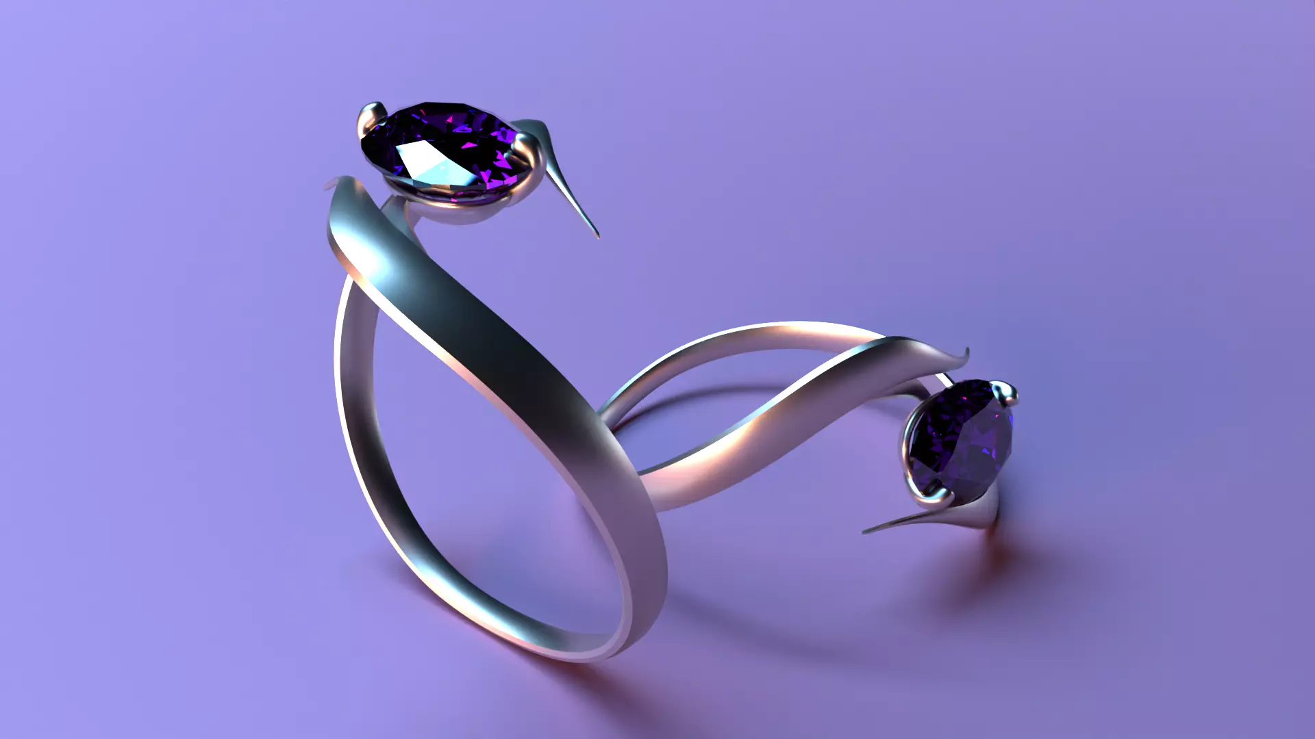 Twist Ring Low-poly 3D model_0