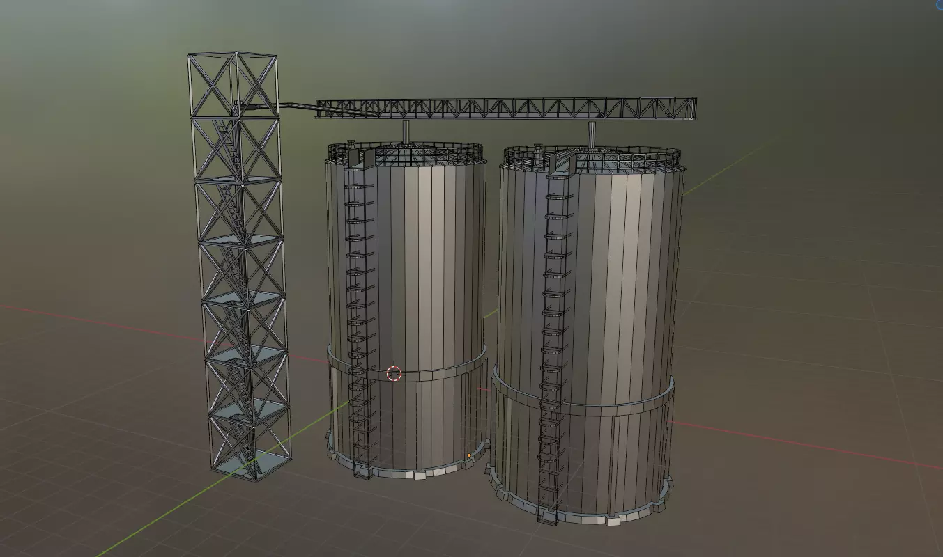 Industrial Silo Storage 3D model_4