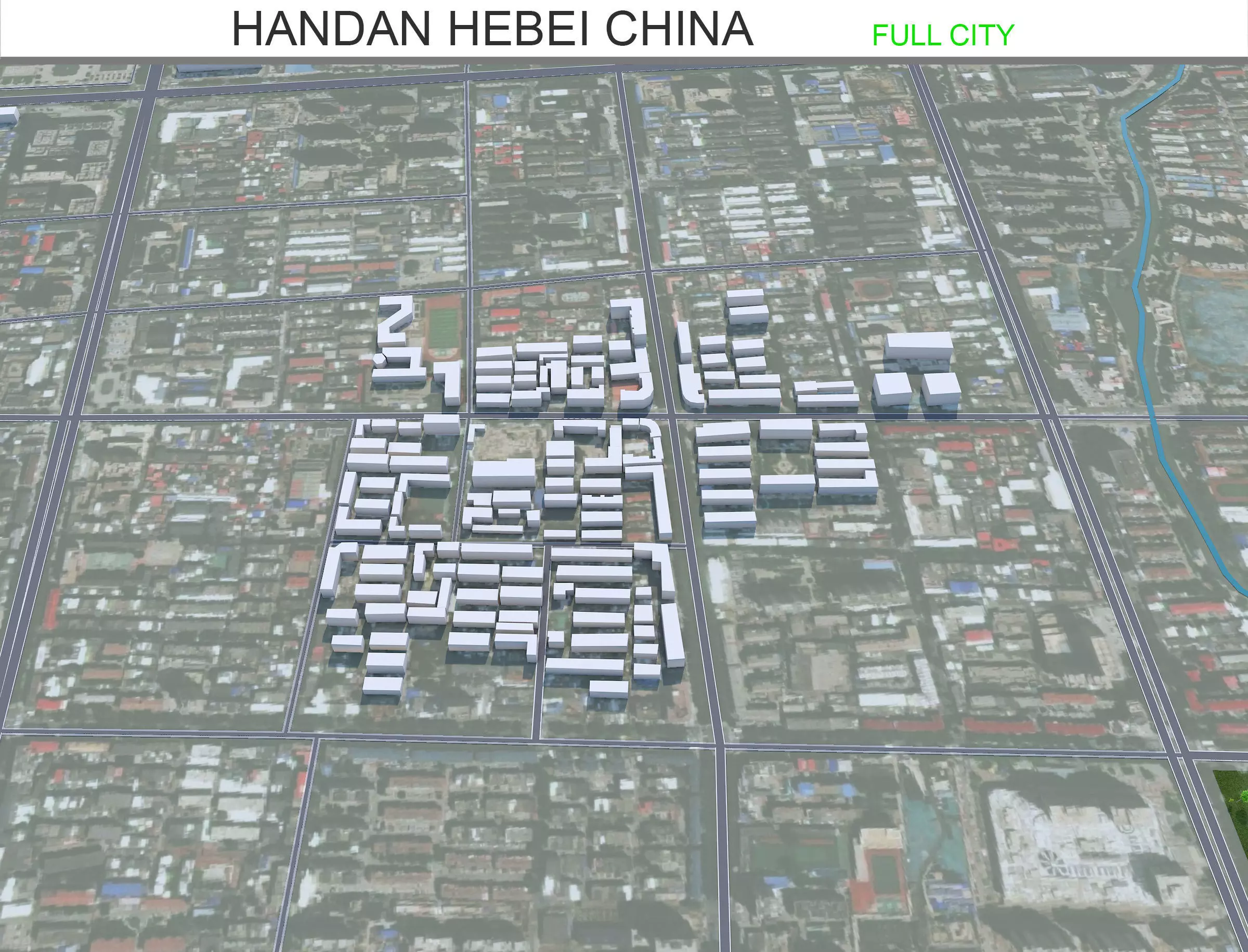 Handan Hebei China 30km Free low-poly 3D model
