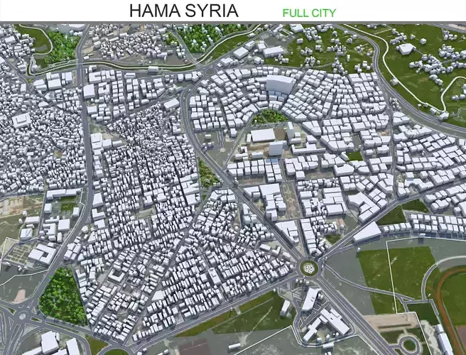 Hama Syria 15km Low-poly 3D model