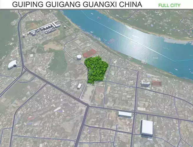 Guiping Guigang Guangxi China 20km Free low-poly 3D model