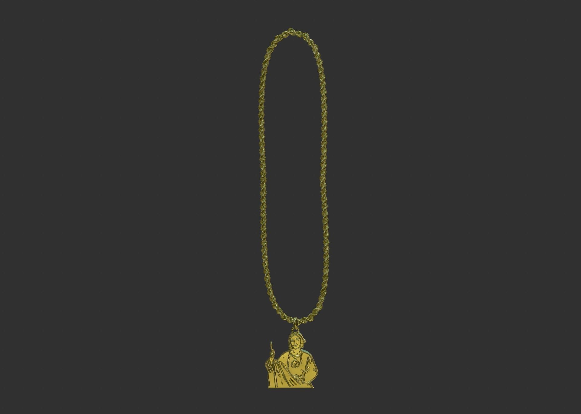 figure religious pendant  3D model_1