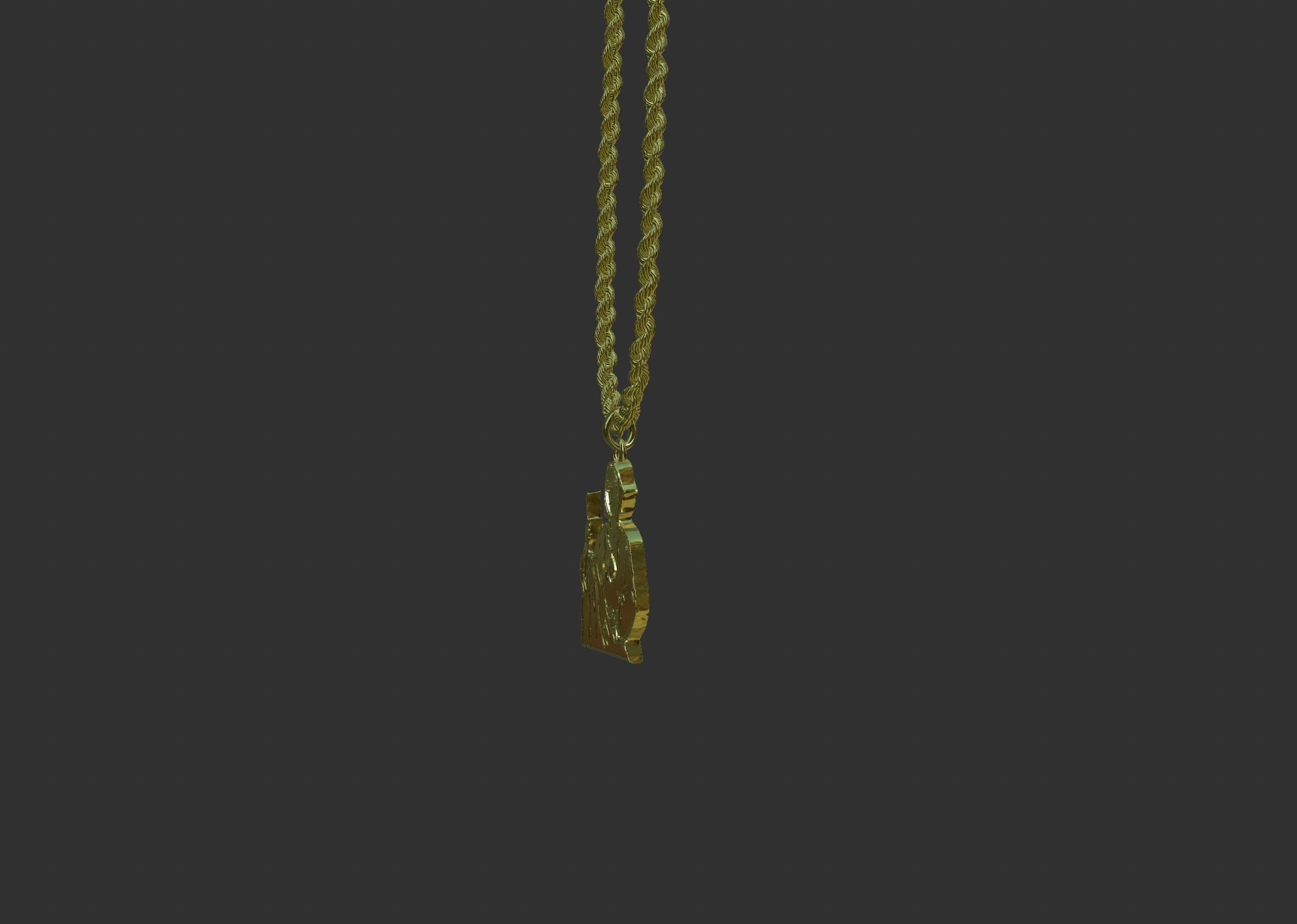 figure religious pendant  3D model_7