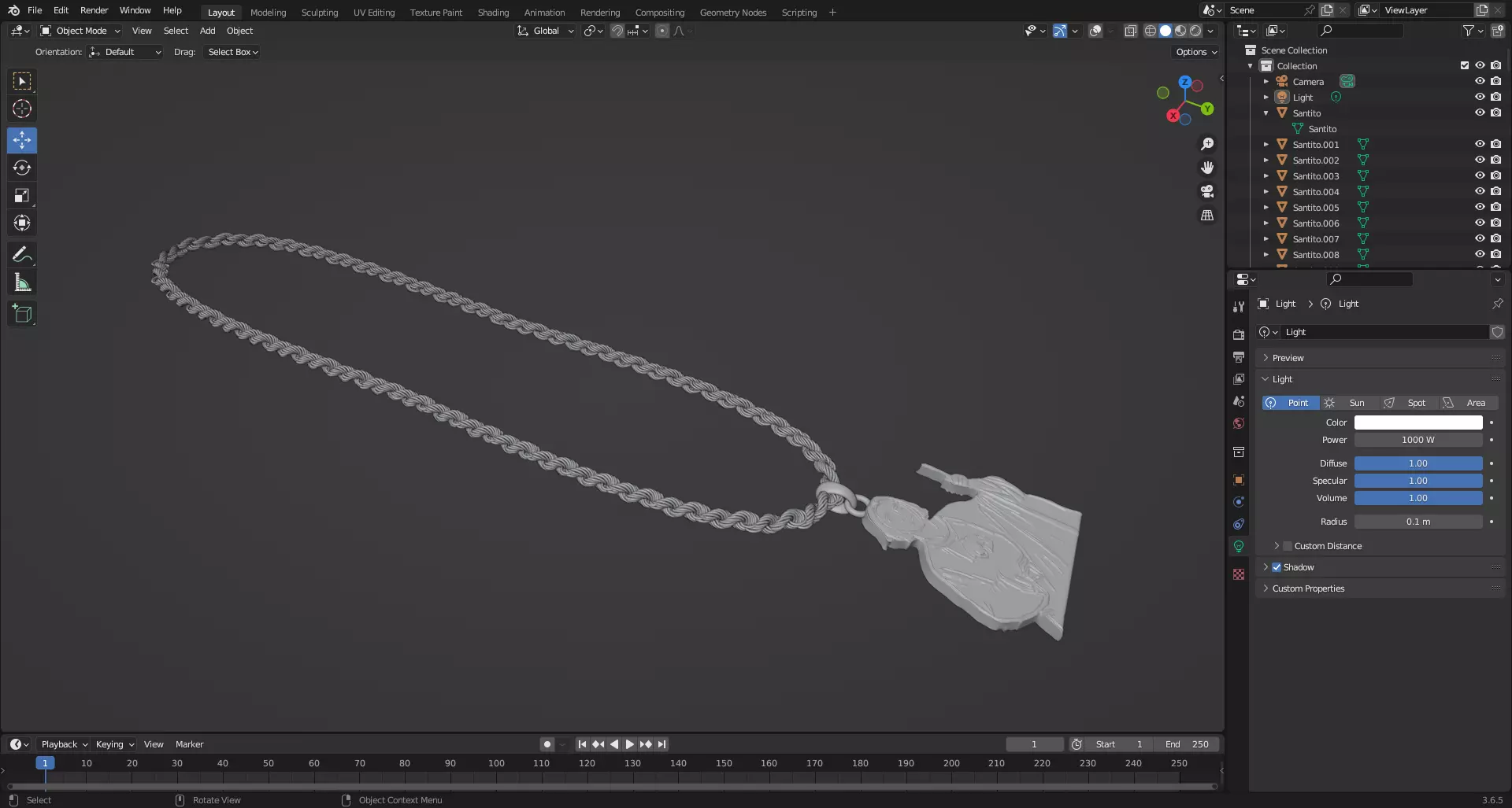 figure religious pendant  3D model_0