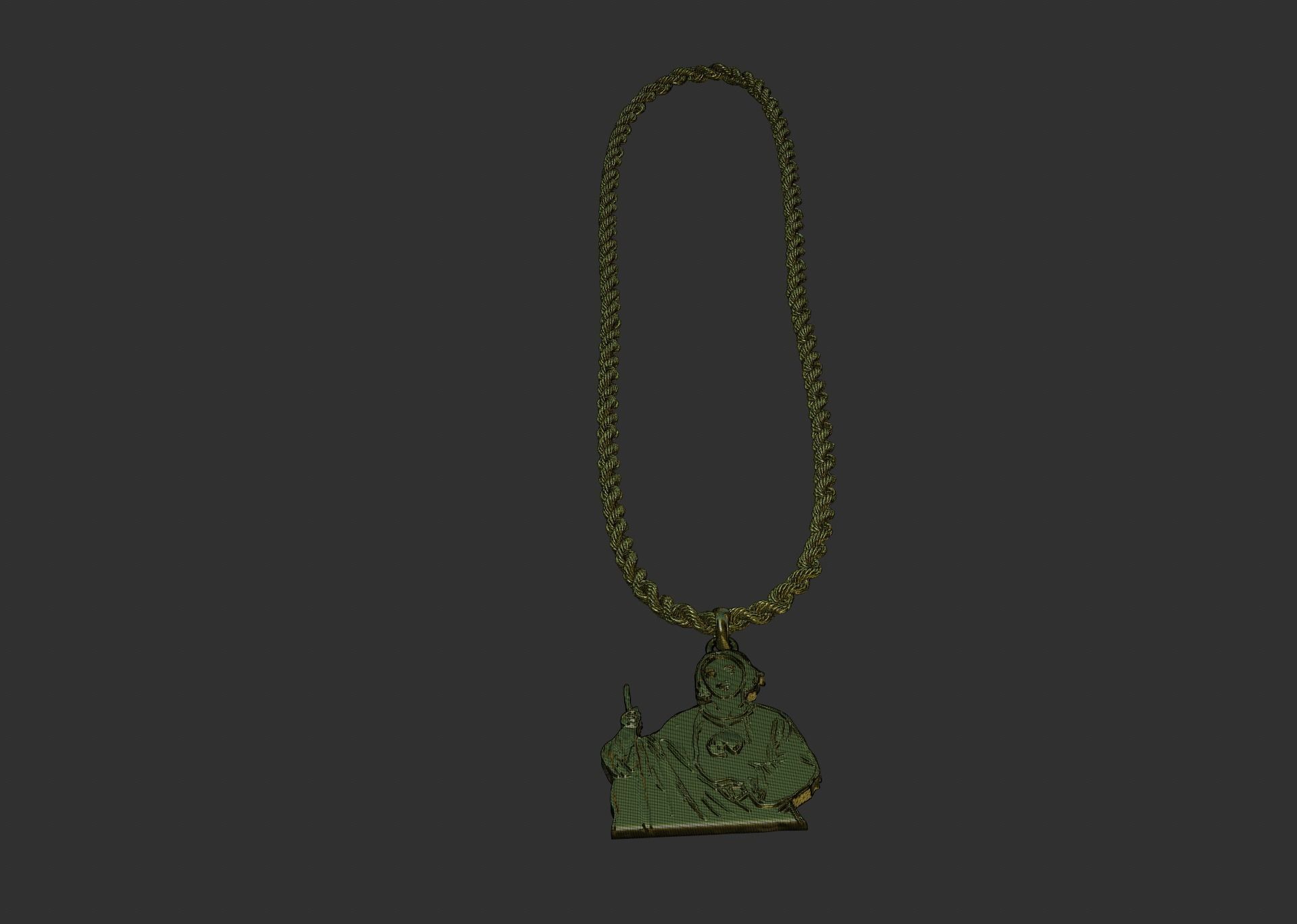 figure religious pendant  3D model_8