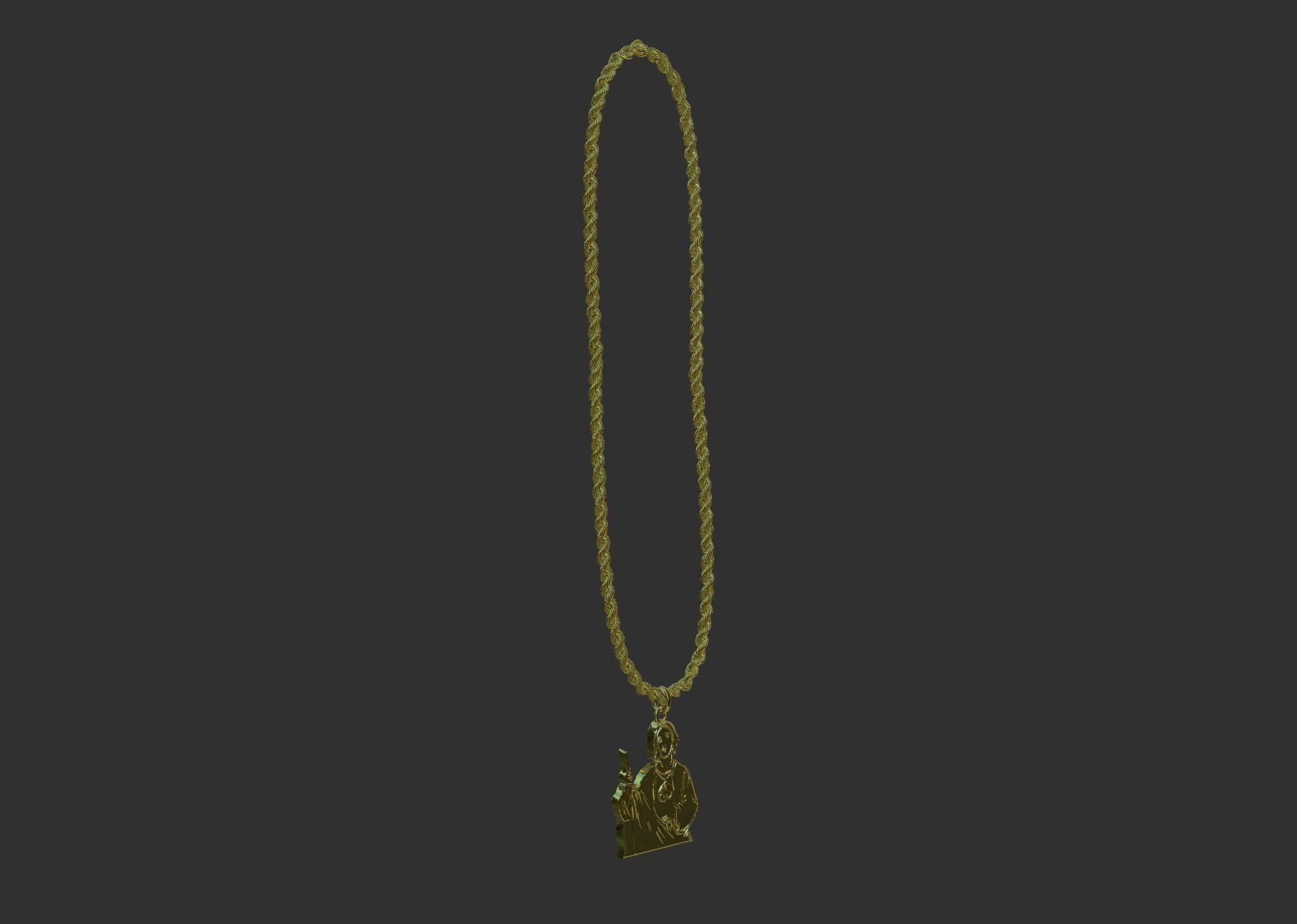 figure religious pendant  3D model_2