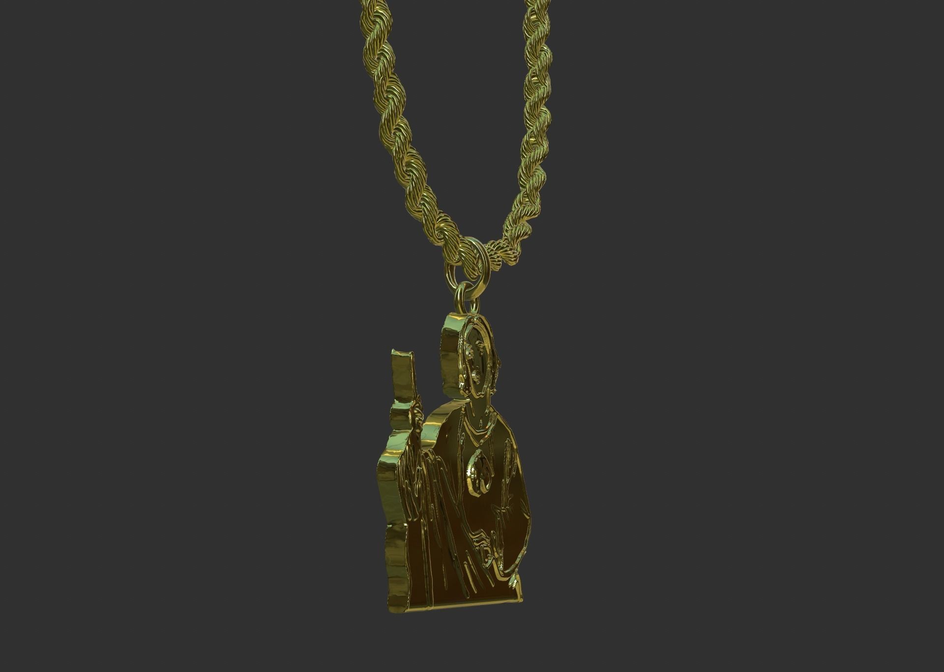 figure religious pendant  3D model_6