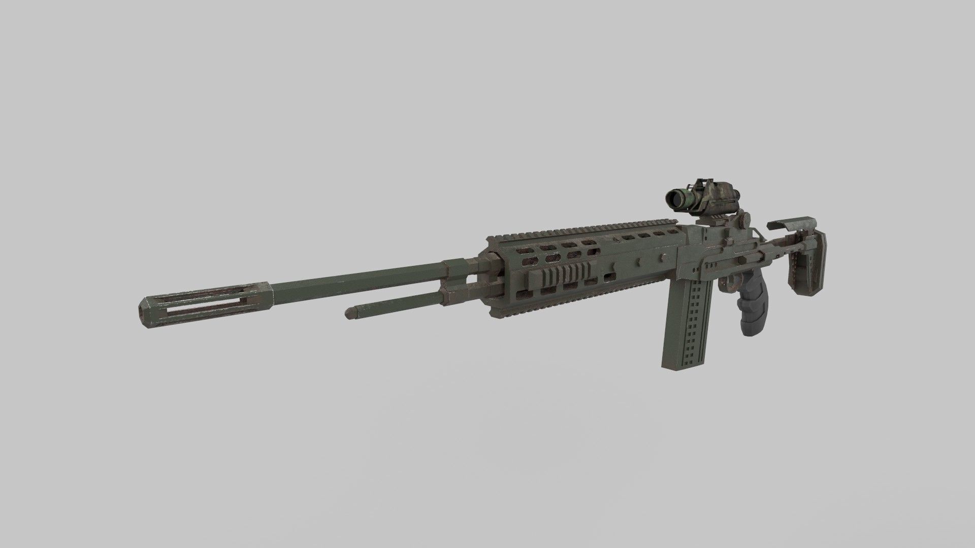 Assault rifle 3D model_2