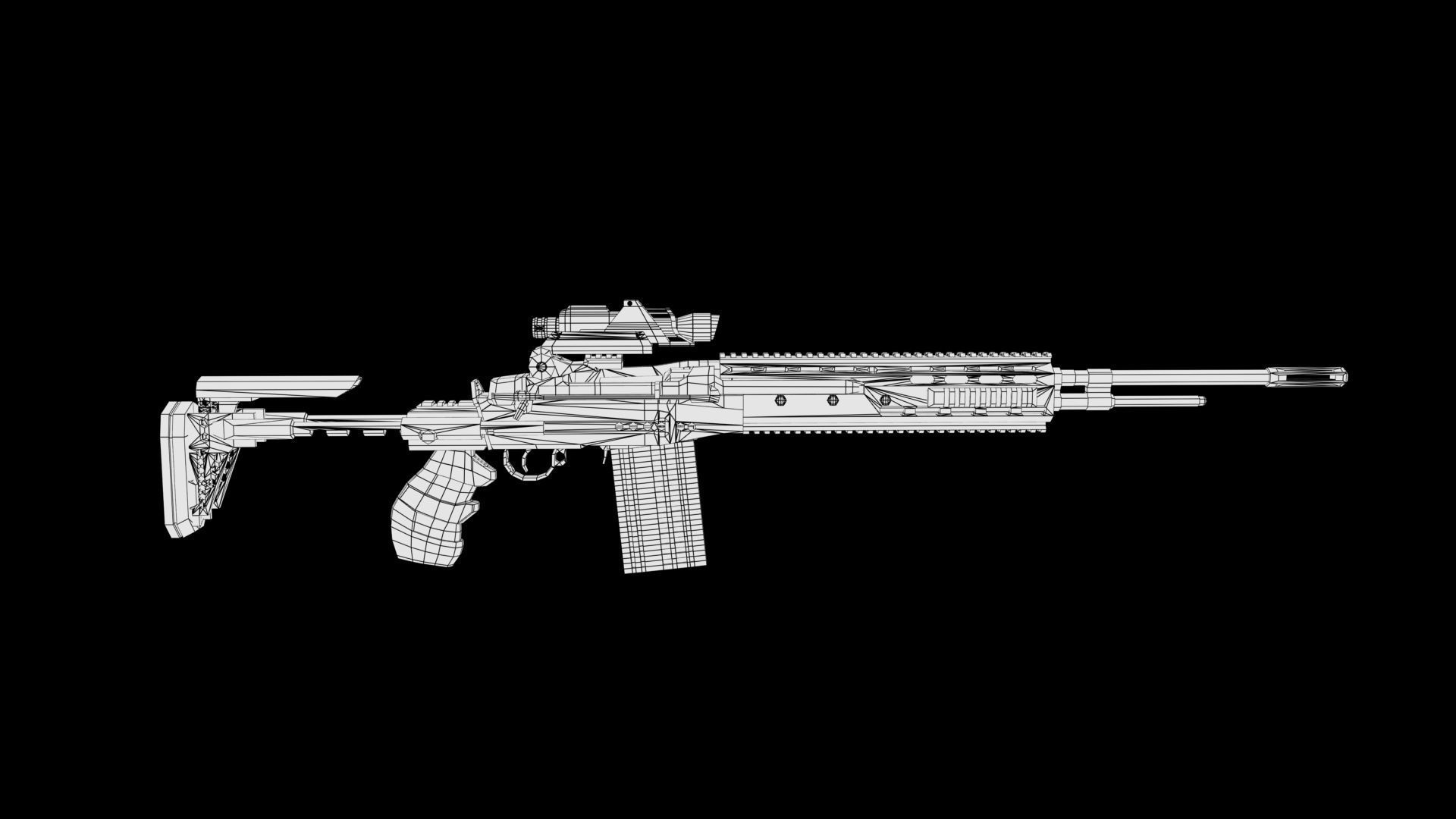 Assault rifle 3D model_8