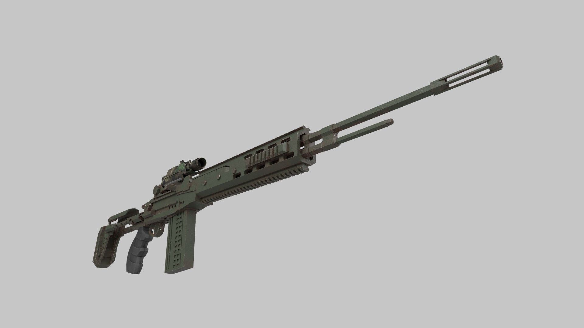 Assault rifle 3D model_1