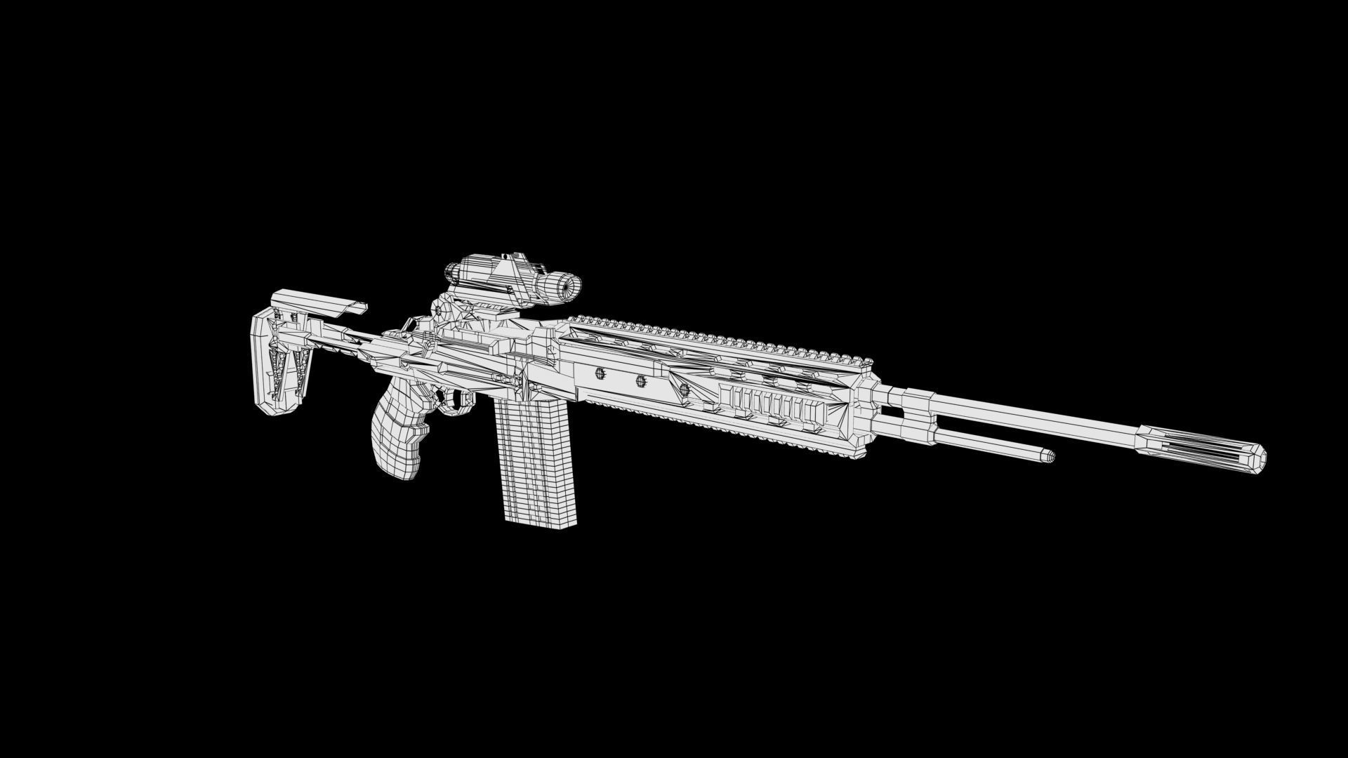 Assault rifle 3D model_10