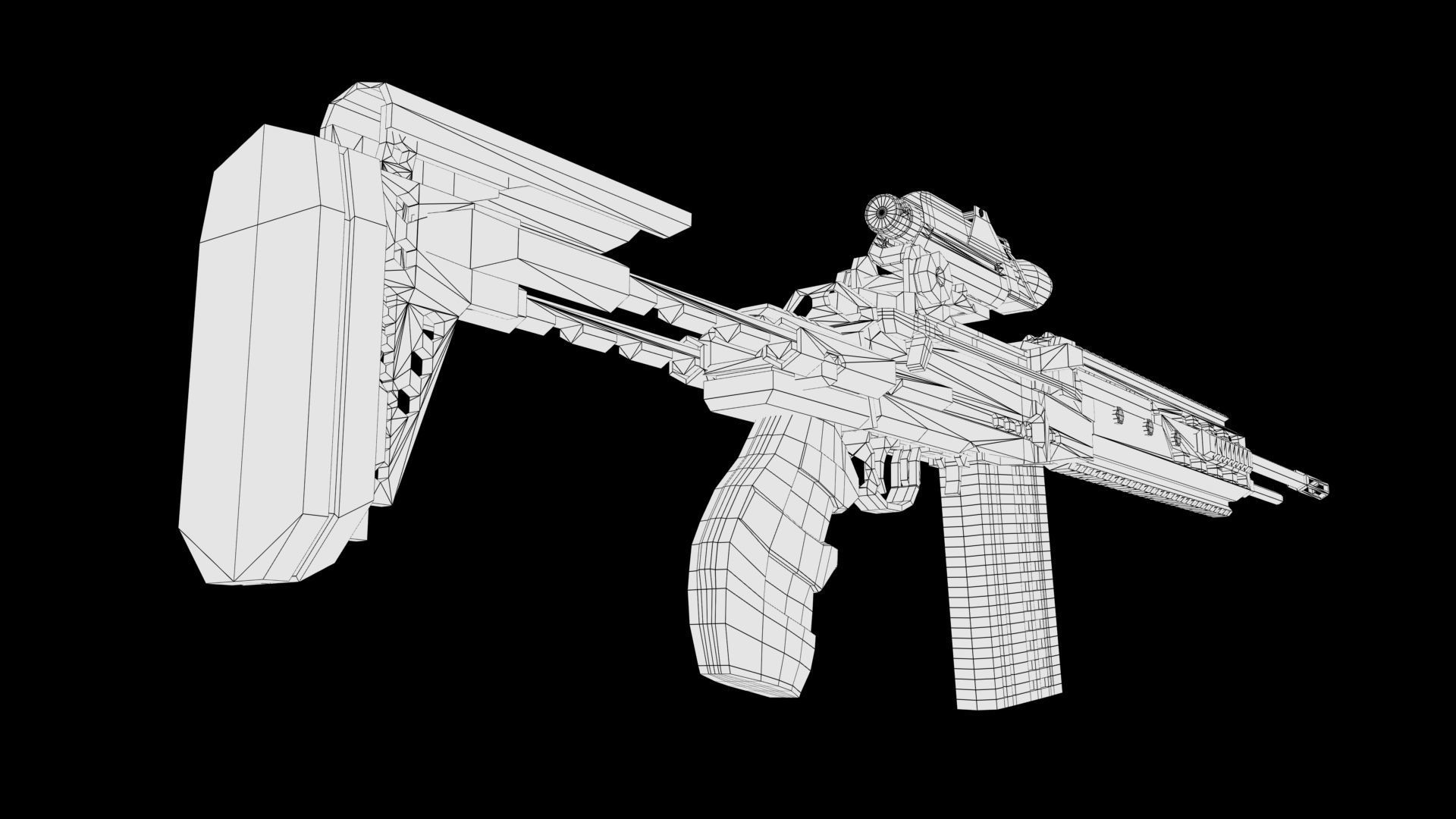 Assault rifle 3D model_6
