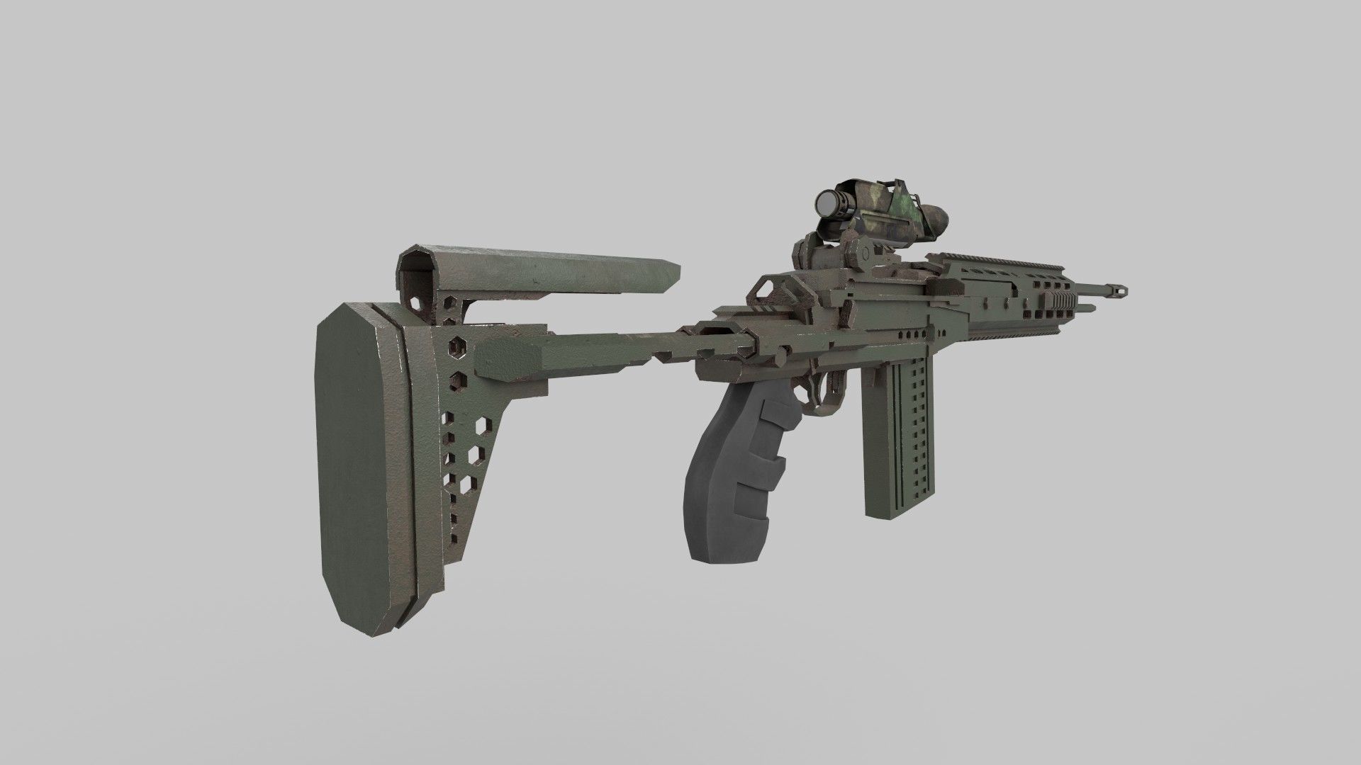 Assault rifle 3D model_5