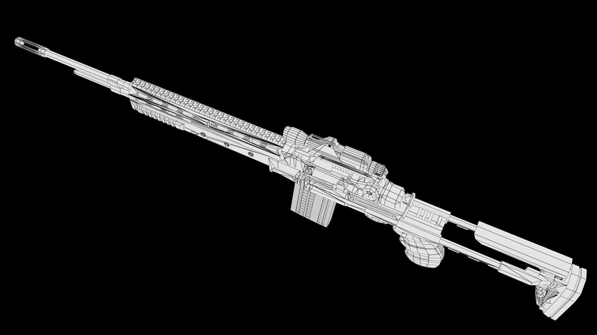 Assault rifle 3D model_7