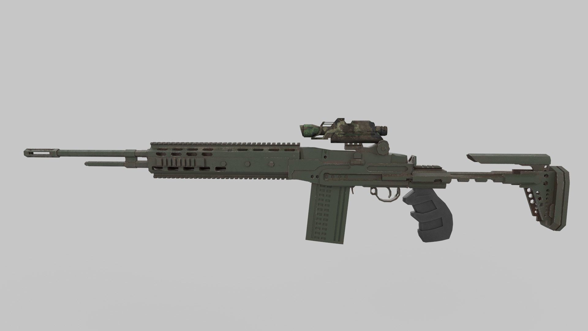 Assault rifle 3D model_4