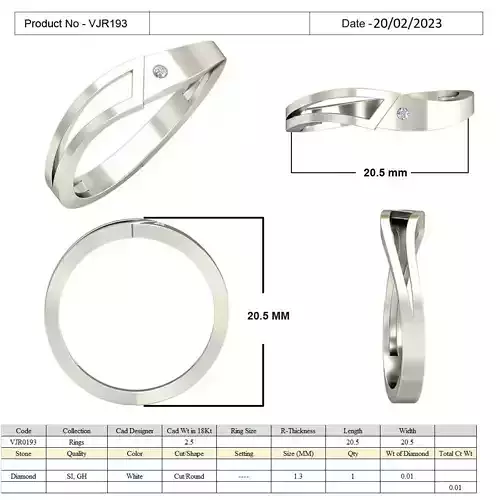 White gold diamonds ring-VJR193