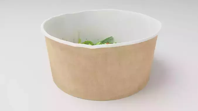 Poke bowl lunch with chuka salad sesame and nut sauce 3D model