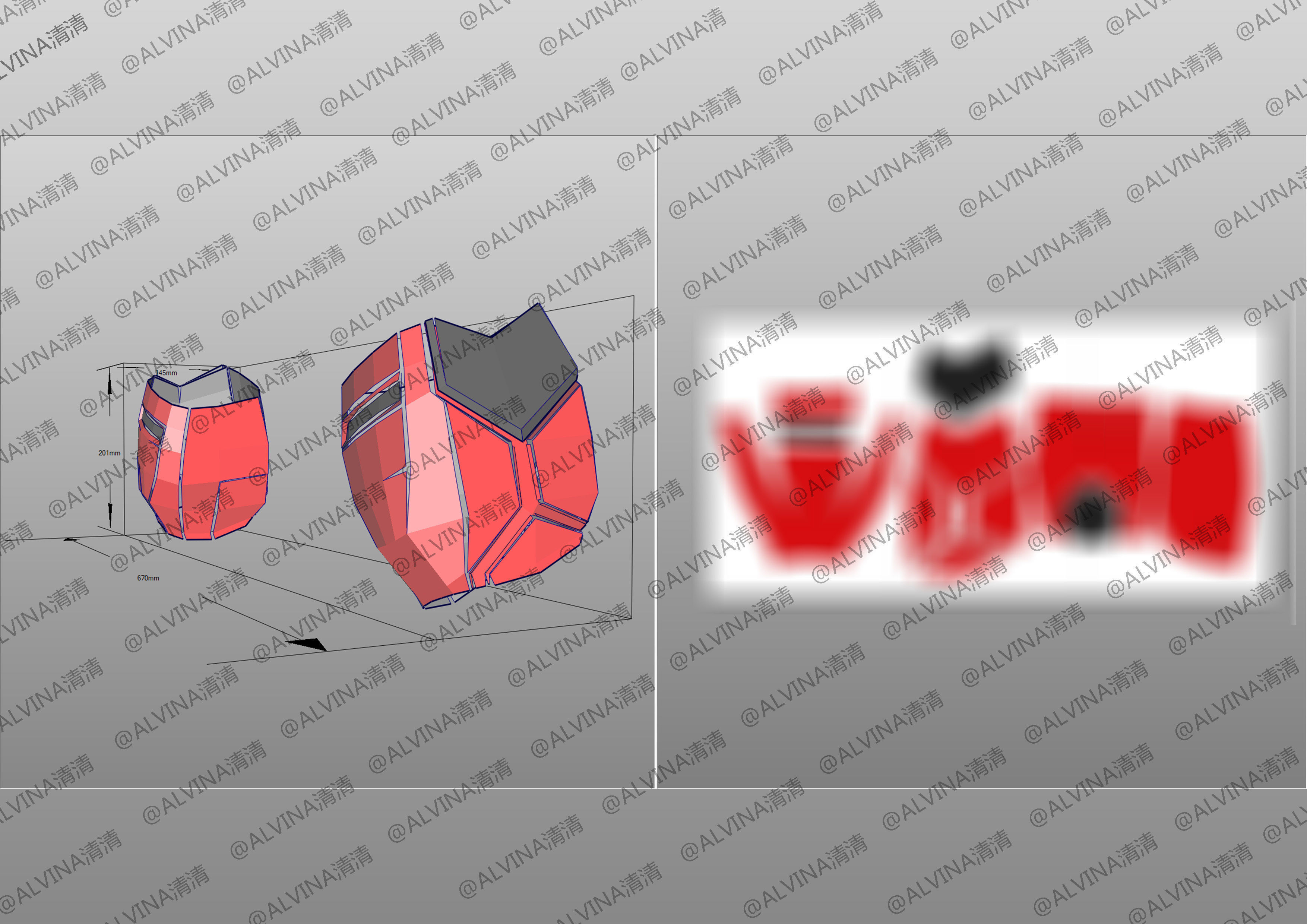 Armorized Deadpool Cosplay Pepakura Foam Full Low-poly 3D model_40