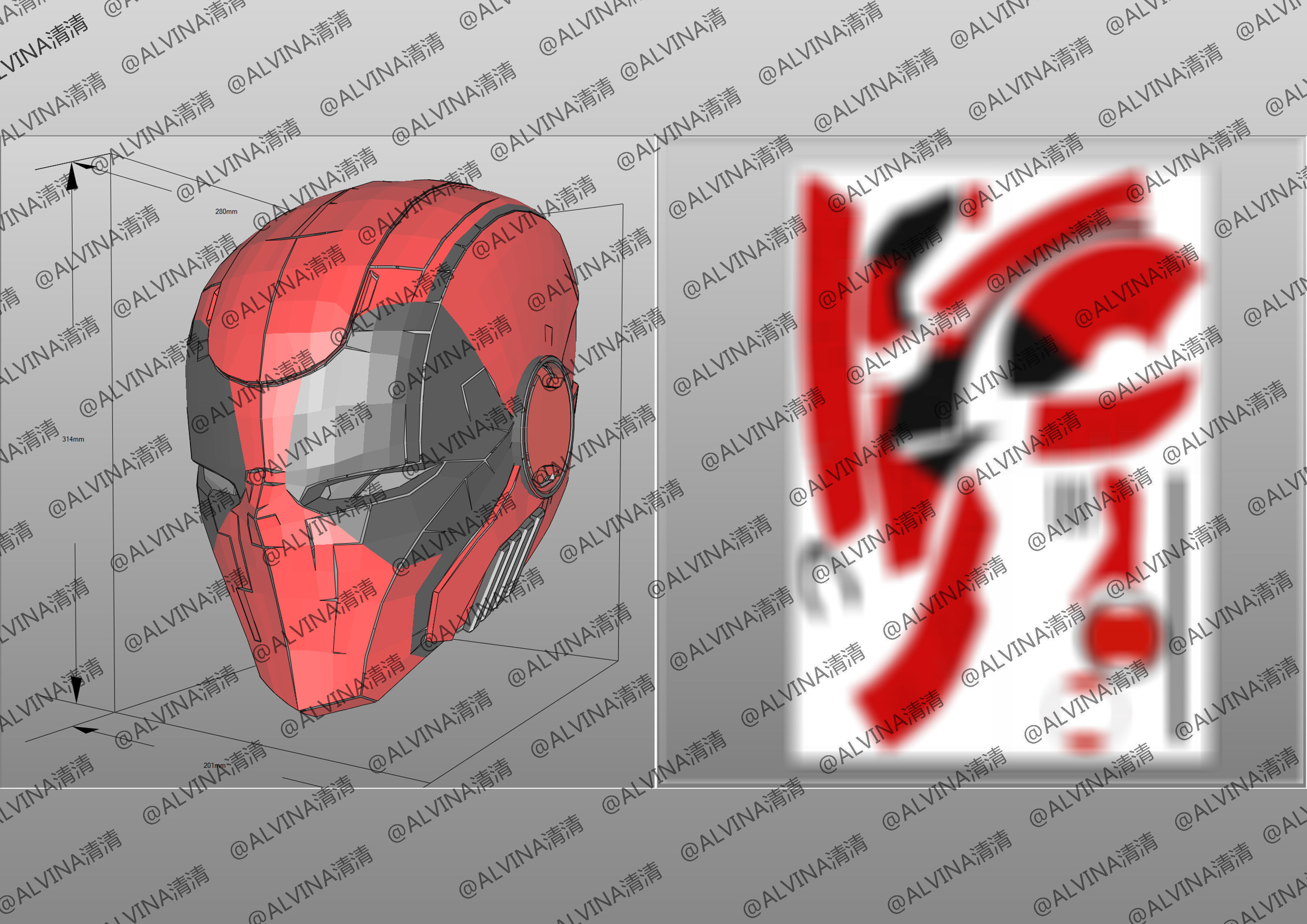 Armorized Deadpool Cosplay Pepakura Foam Full Low-poly 3D model_14