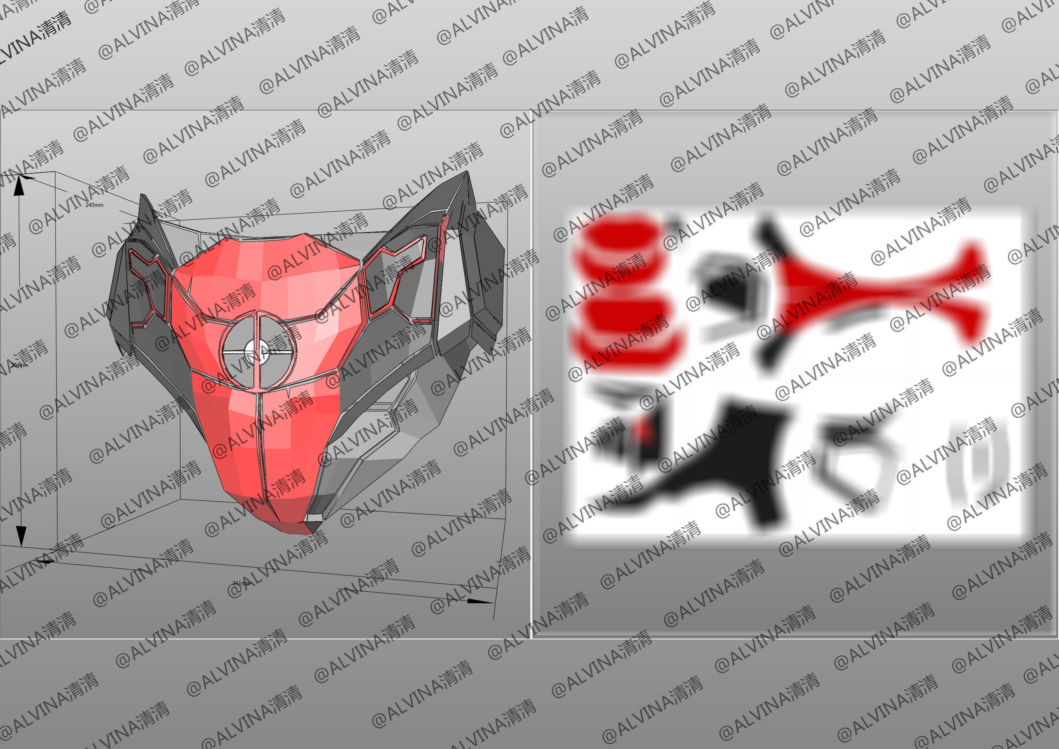 Armorized Deadpool Cosplay Pepakura Foam Full Low-poly 3D model_20