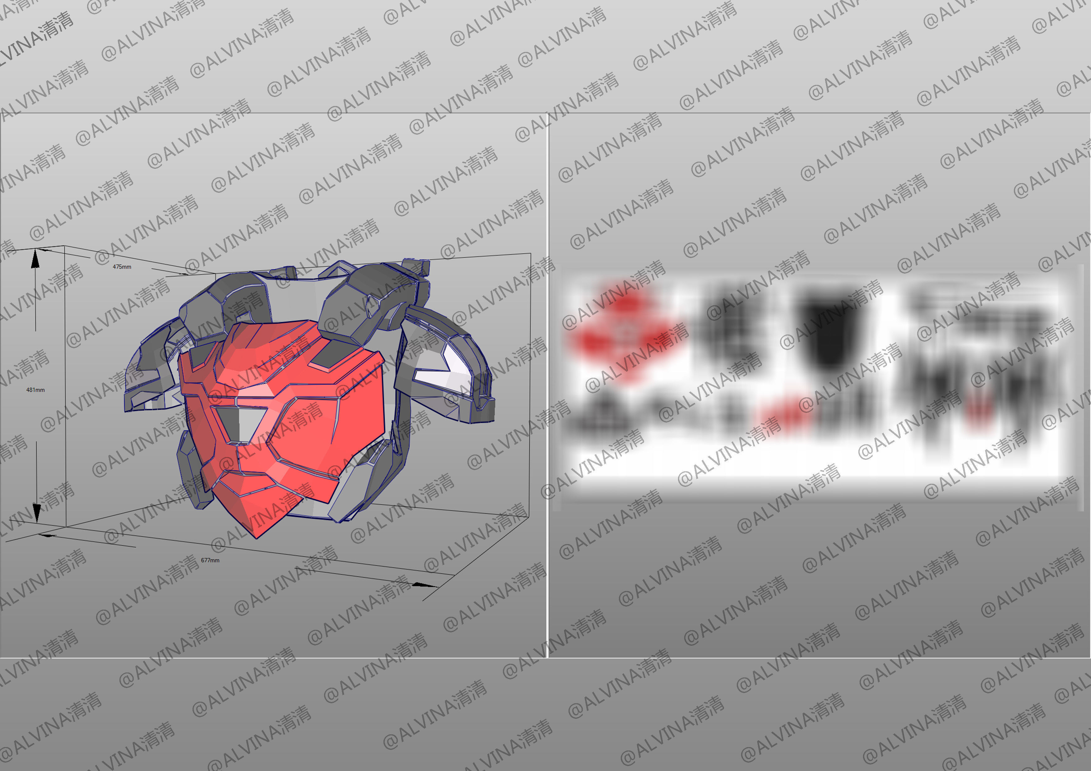 Armorized Deadpool Cosplay Pepakura Foam Full Low-poly 3D model_37