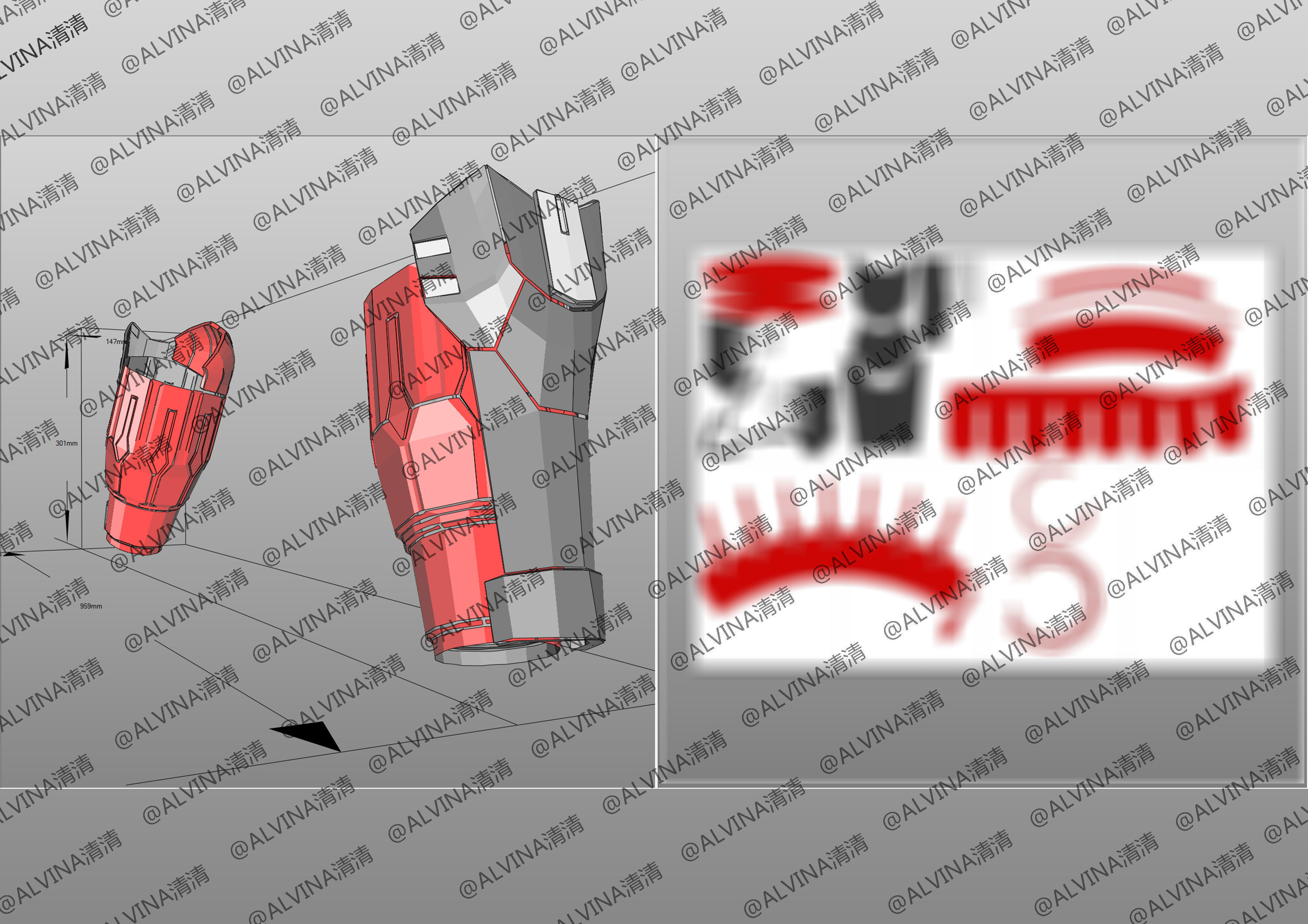 Armorized Deadpool Cosplay Pepakura Foam Full Low-poly 3D model_24