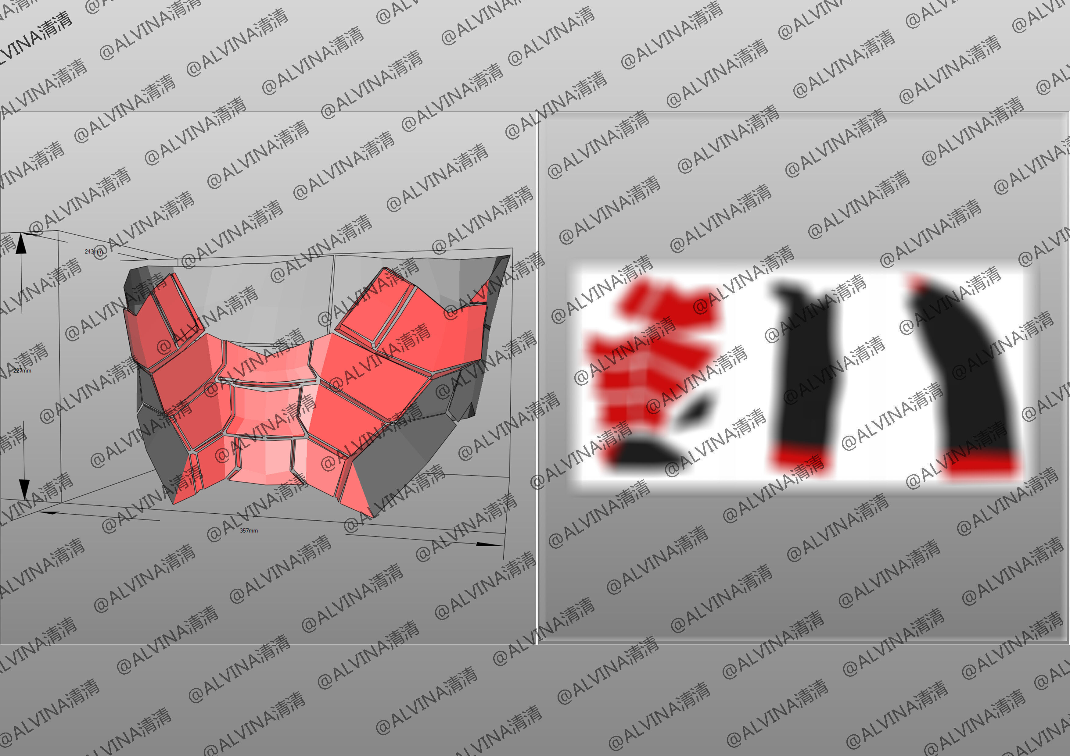 Armorized Deadpool Cosplay Pepakura Foam Full Low-poly 3D model_18