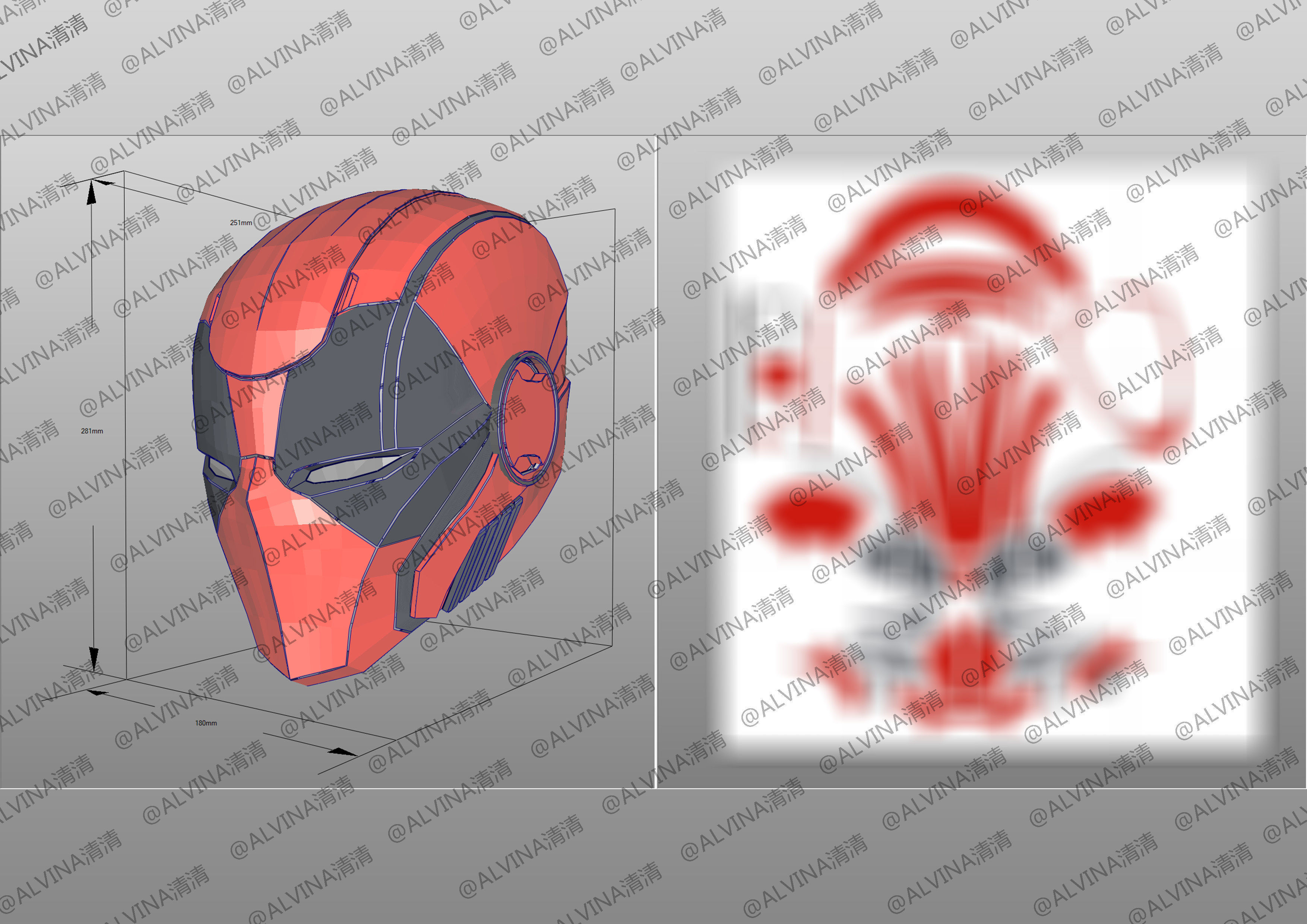 Armorized Deadpool Cosplay Pepakura Foam Full Low-poly 3D model_36