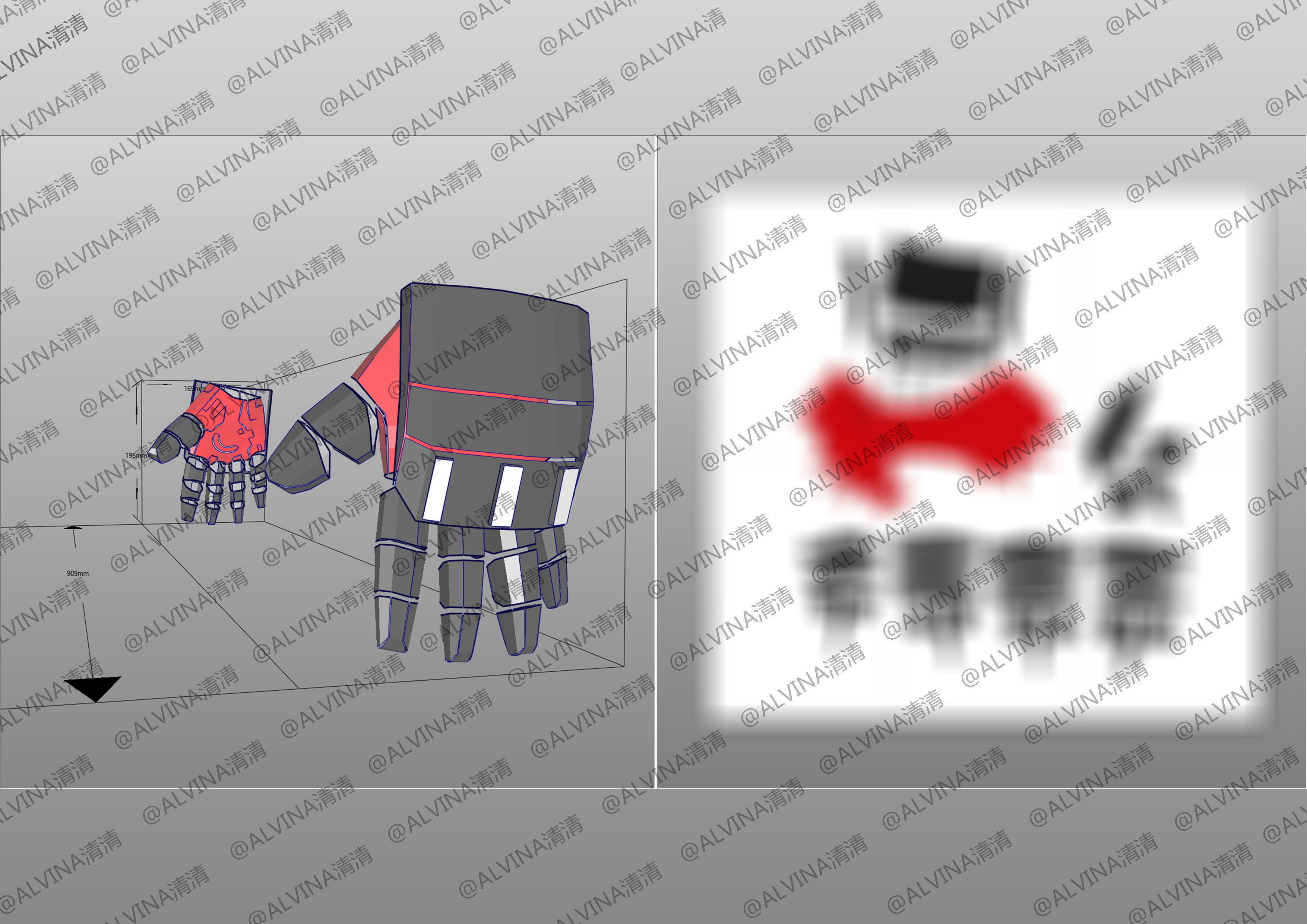 Armorized Deadpool Cosplay Pepakura Foam Full Low-poly 3D model_42