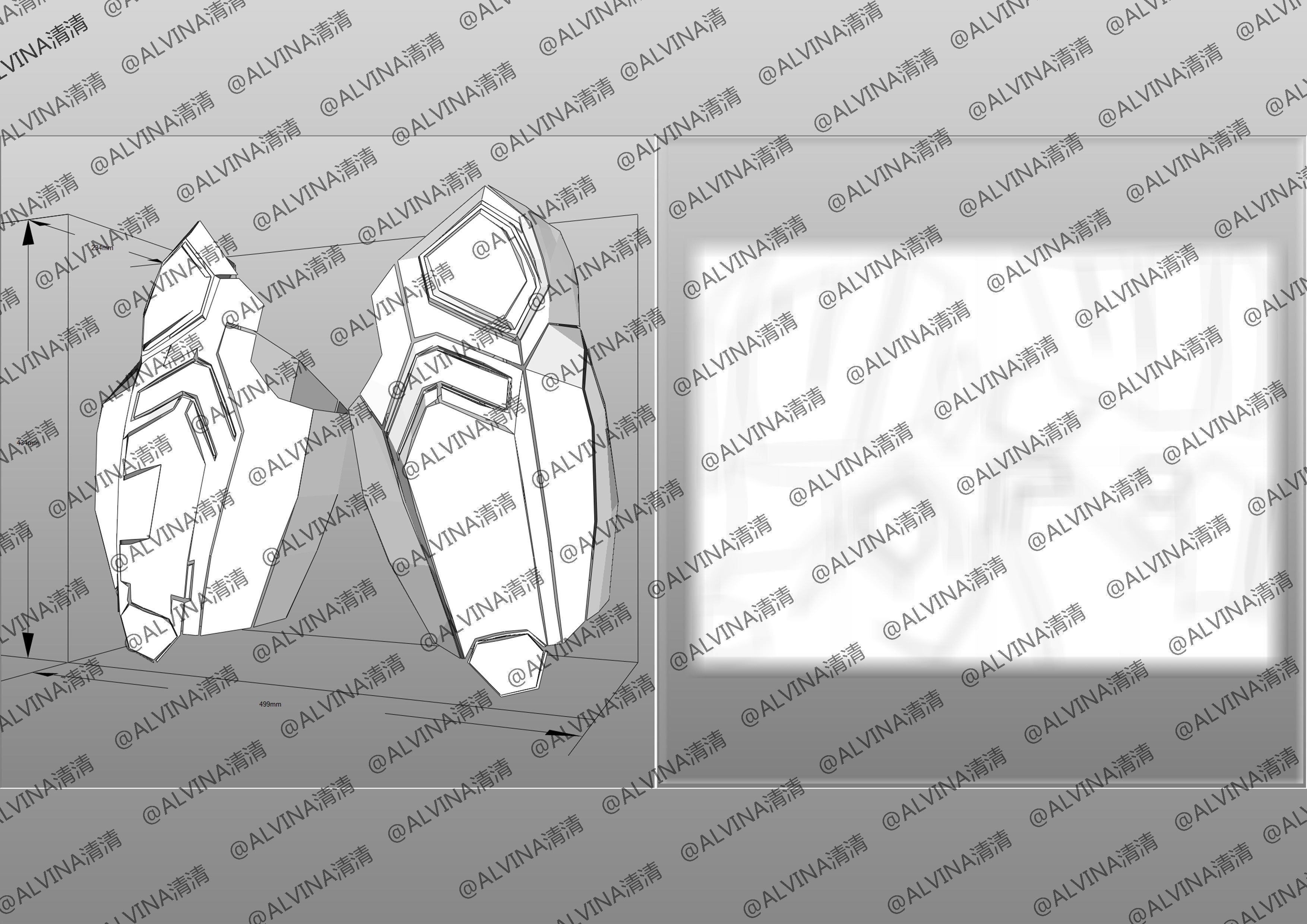 Armorized Deadpool Cosplay Pepakura Foam Full Low-poly 3D model_29