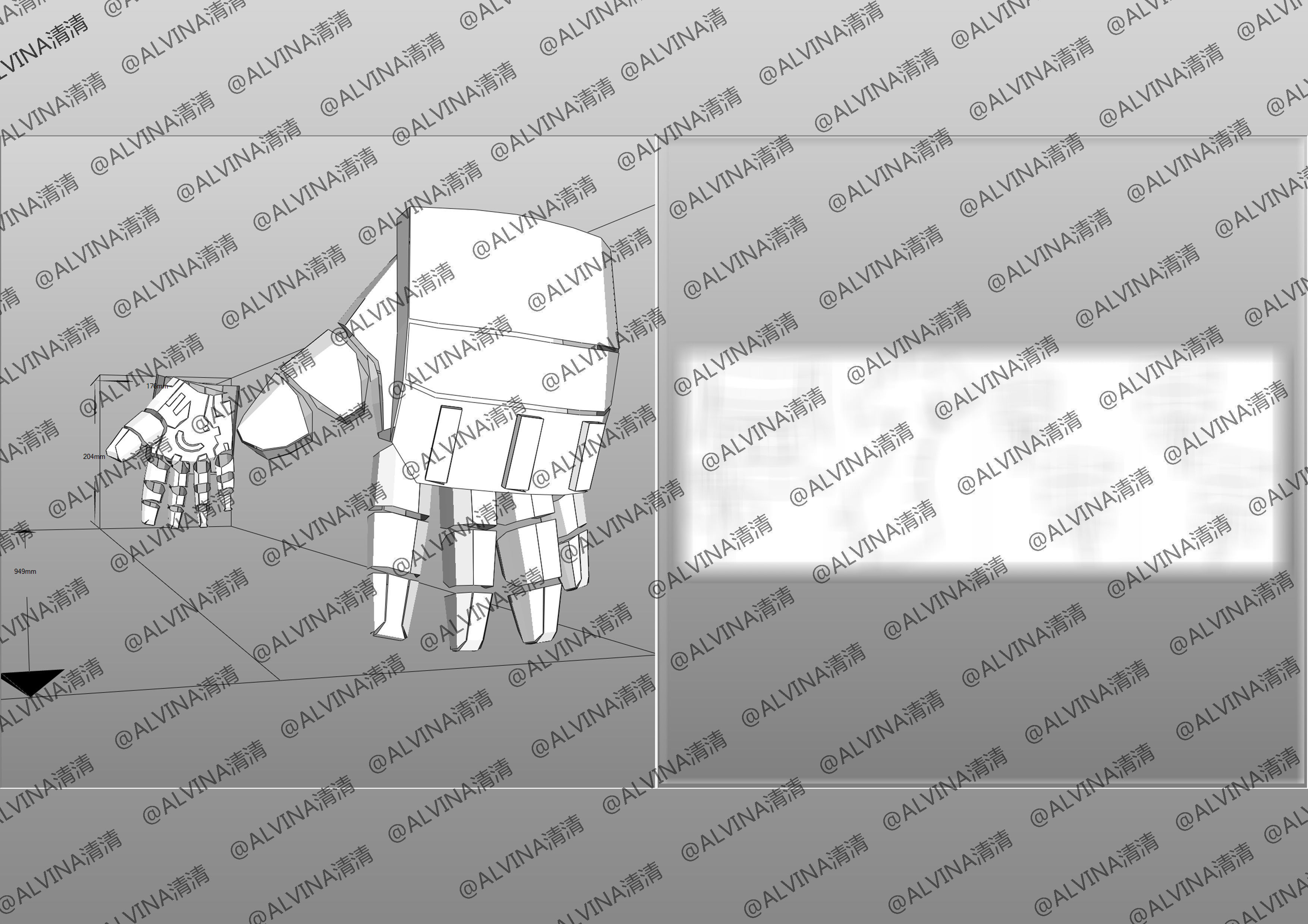 Armorized Deadpool Cosplay Pepakura Foam Full Low-poly 3D model_27