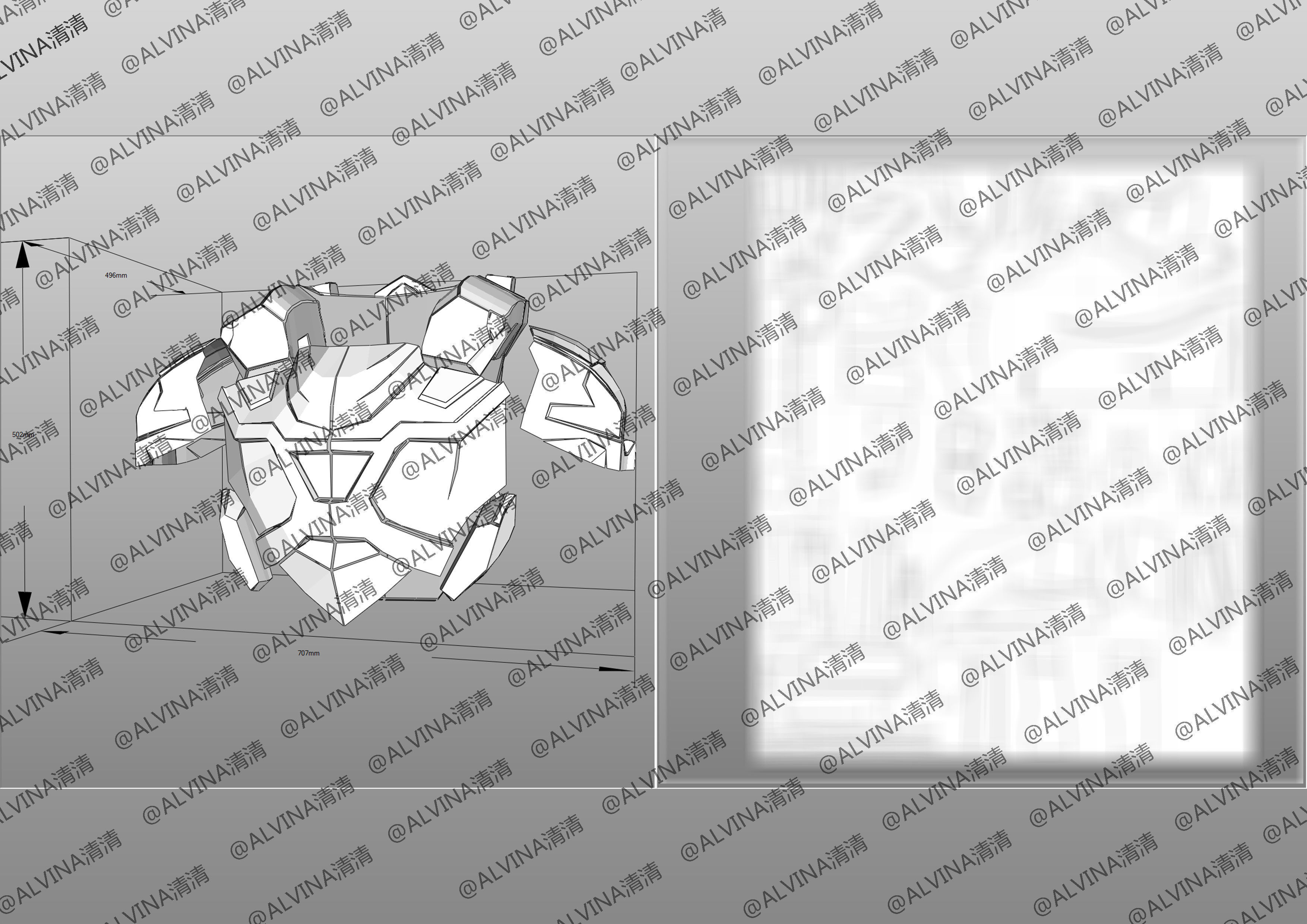 Armorized Deadpool Cosplay Pepakura Foam Full Low-poly 3D model_17