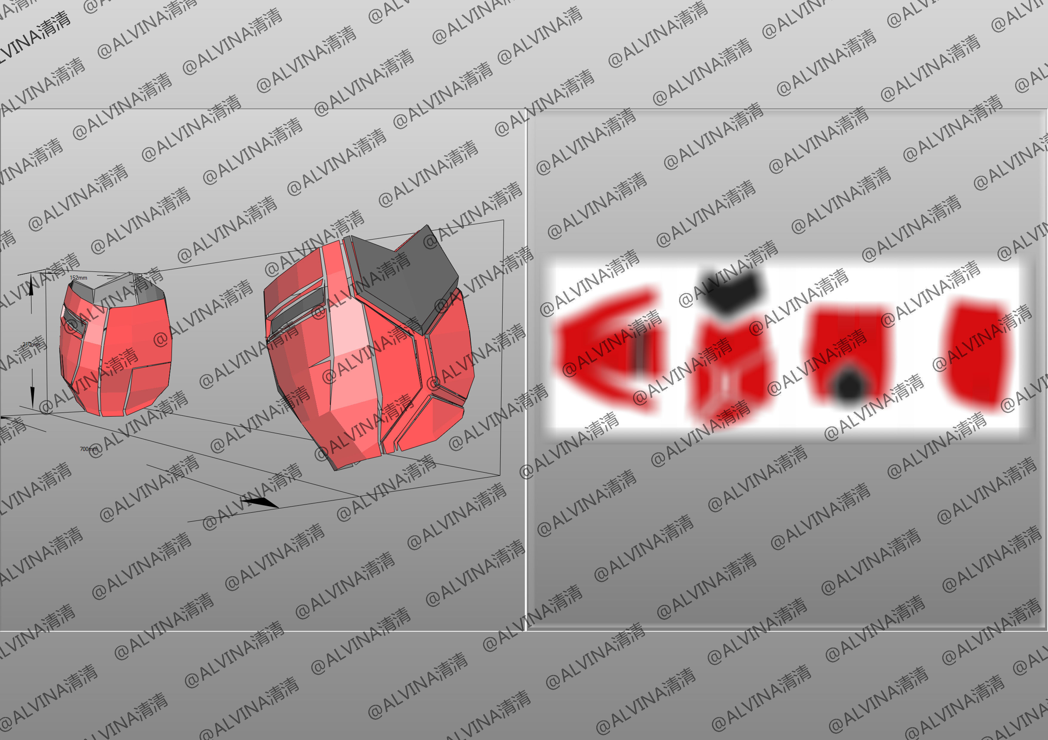 Armorized Deadpool Cosplay Pepakura Foam Full Low-poly 3D model_22