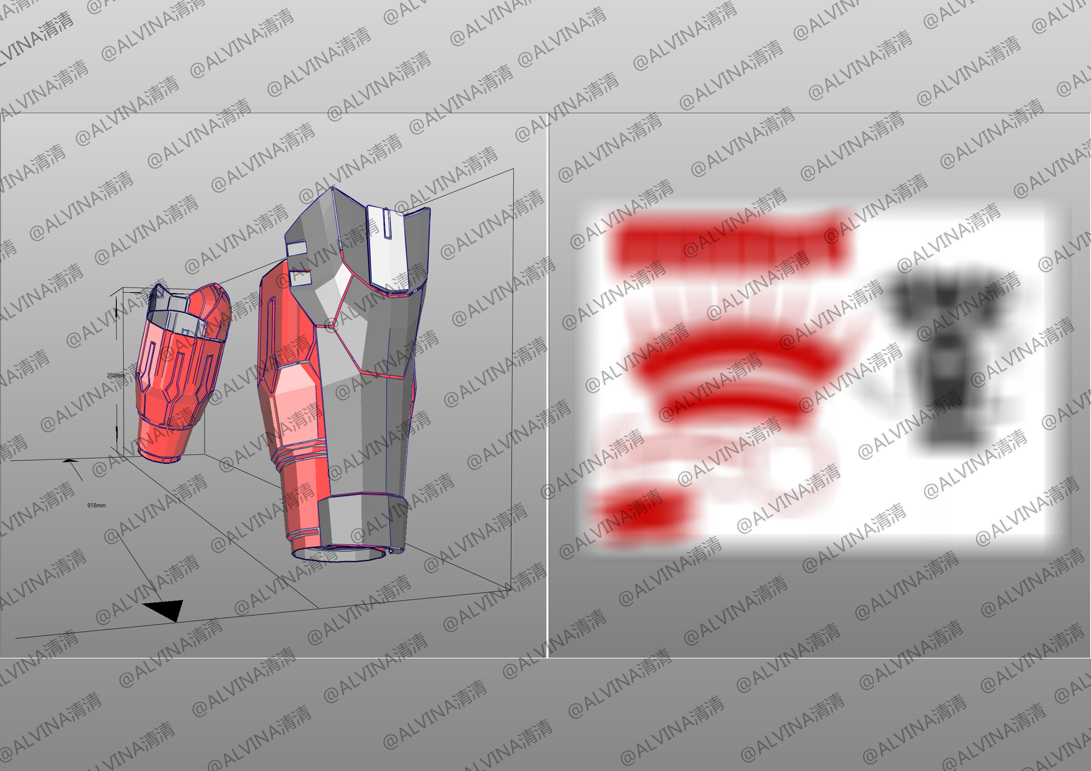 Armorized Deadpool Cosplay Pepakura Foam Full Low-poly 3D model_41