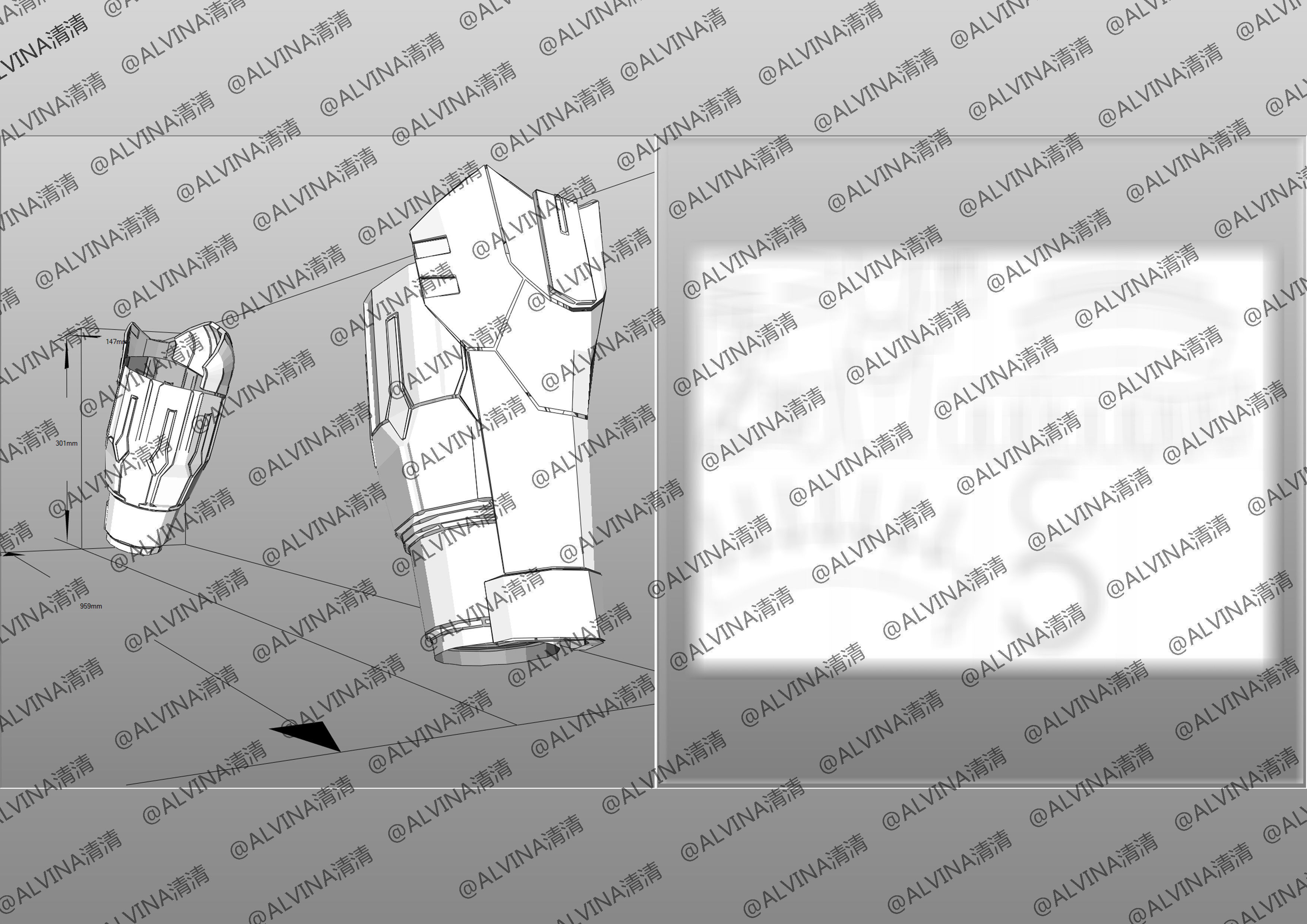 Armorized Deadpool Cosplay Pepakura Foam Full Low-poly 3D model_25