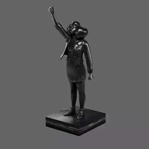 Statue A Surge of Power Jen Reid Low-poly 3D model