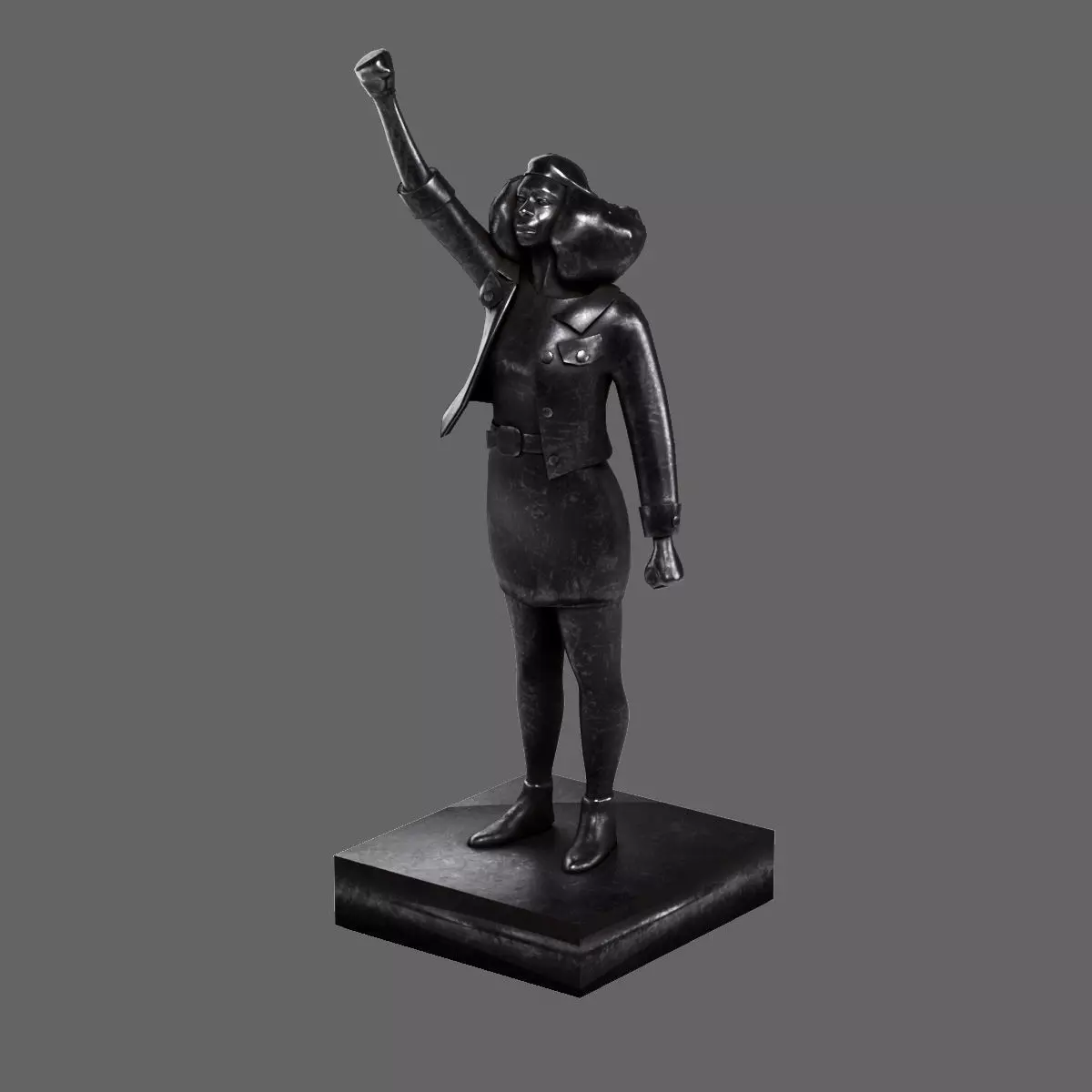 Statue A Surge of Power Jen Reid Low-poly 3D model_0