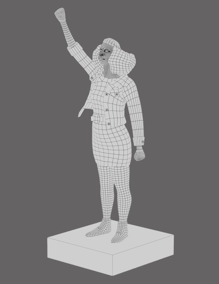 Statue A Surge of Power Jen Reid Low-poly 3D model_5