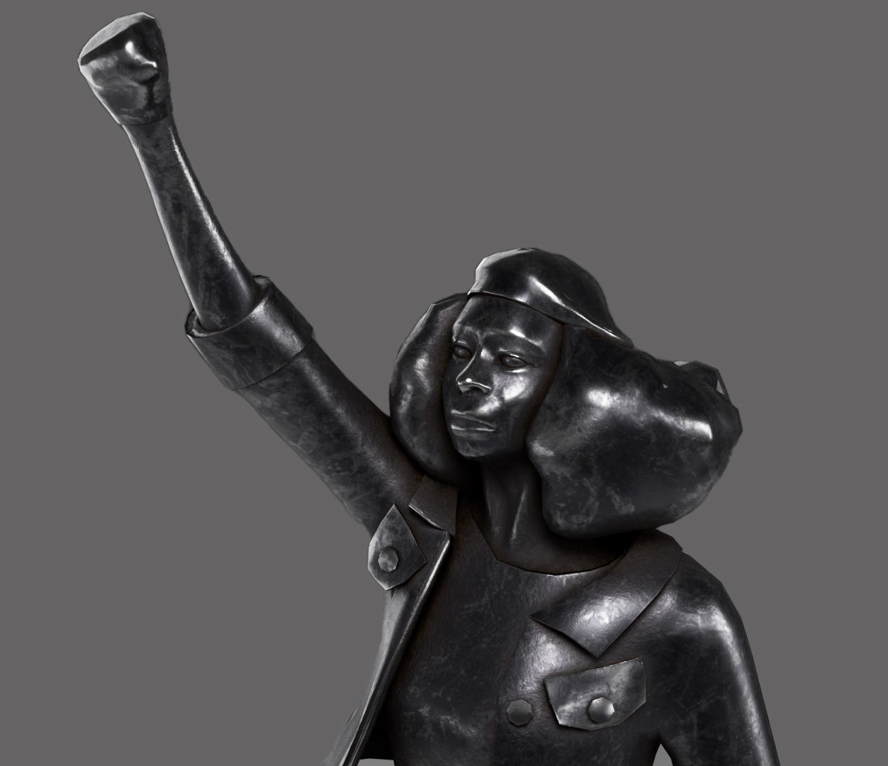 Statue A Surge of Power Jen Reid Low-poly 3D model_1