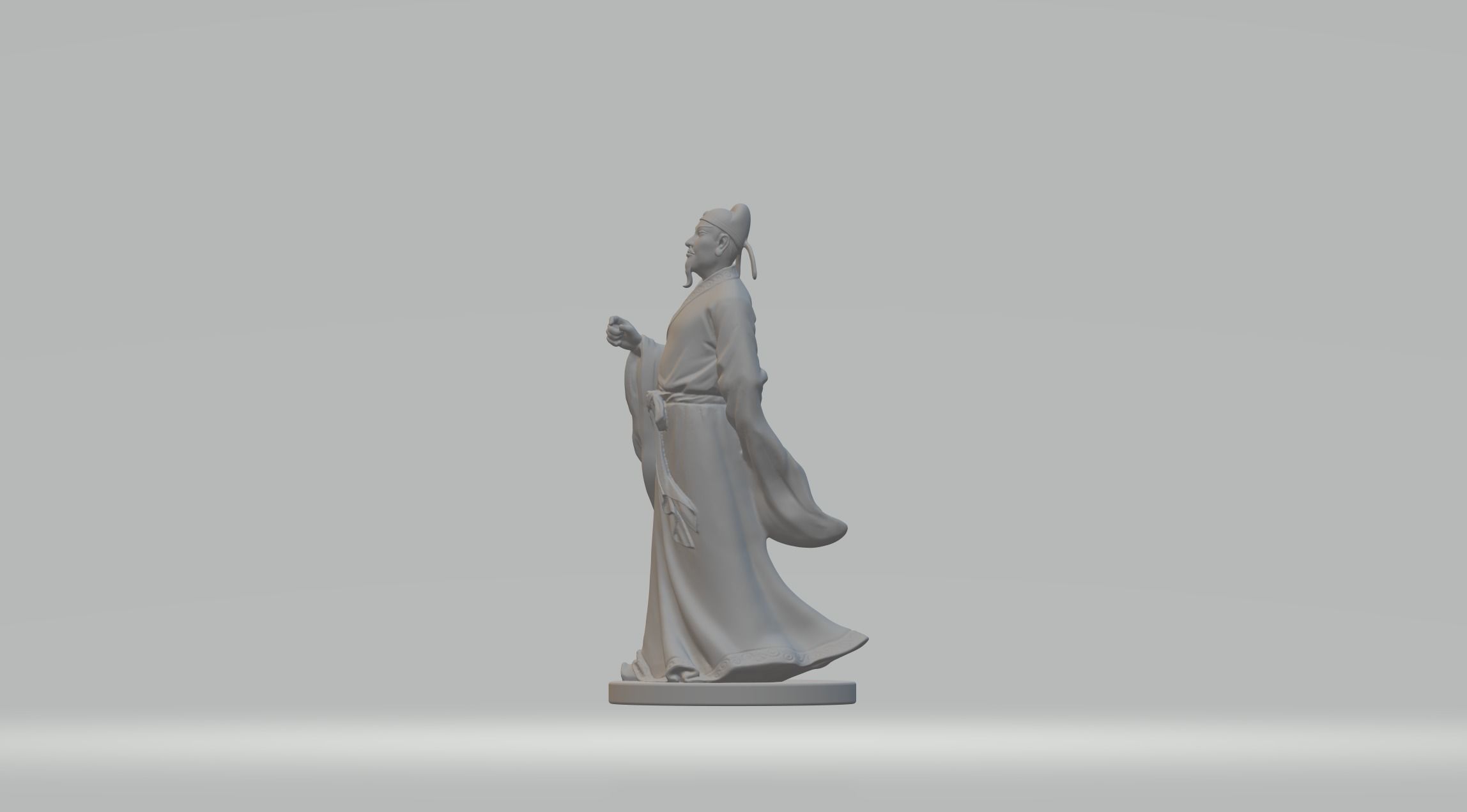 Li Bai Ancient Literati Poet 3D print model_1