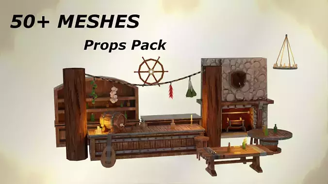 Stylized Tavern Pack - over 30 QUALITY MESHES