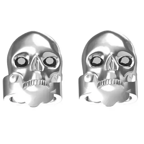 Black Diamond Skull Earring