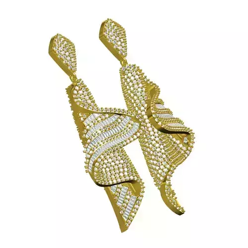 Antique Wave Dangle Drop Earring