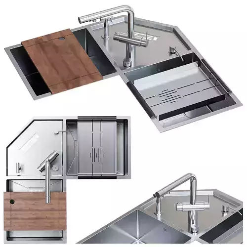 Asras sink set3 Low-poly 3D model