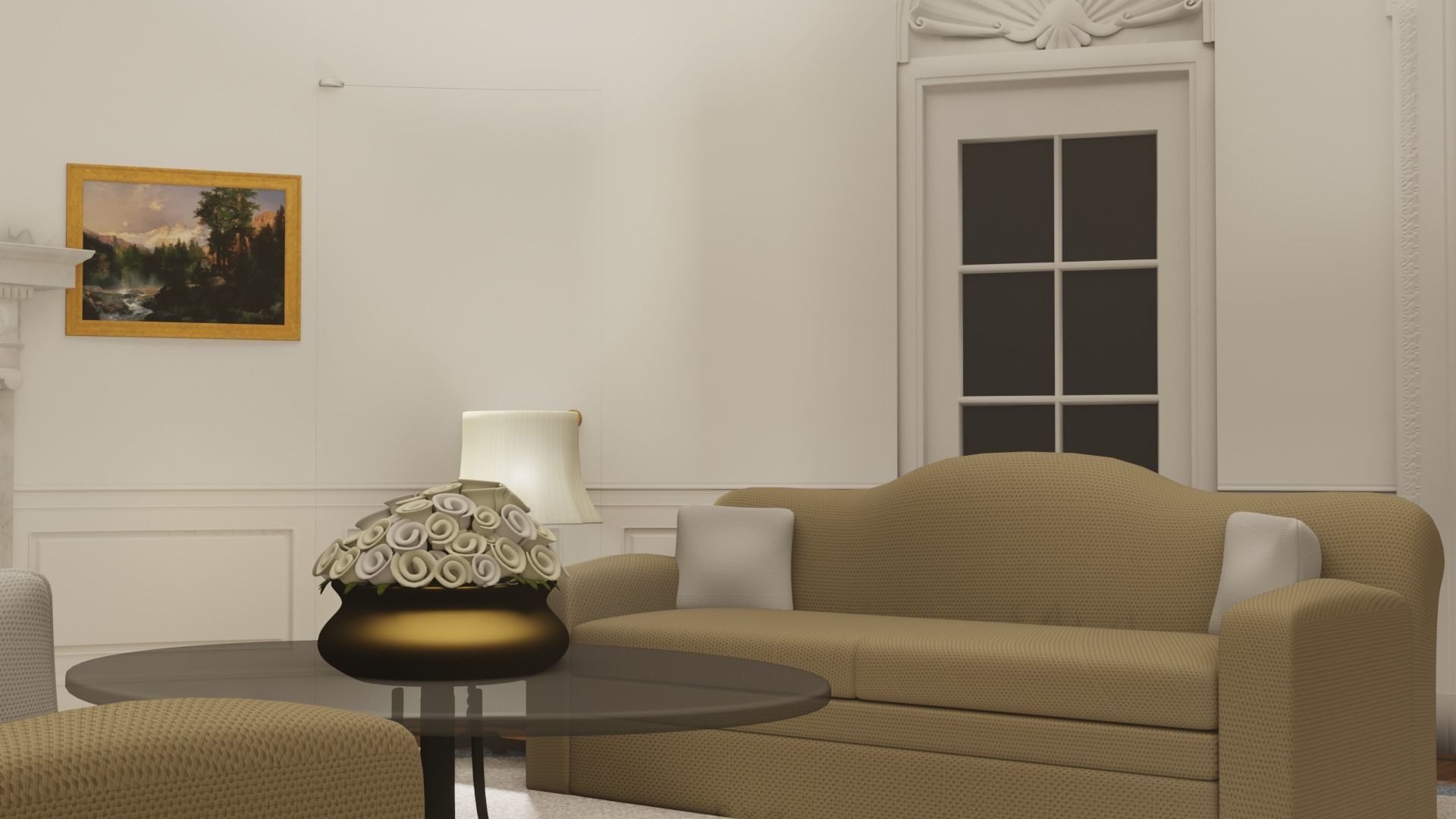 OVAL OFFICE - PRESIDENT OFFICE  Low-poly 3D model_5